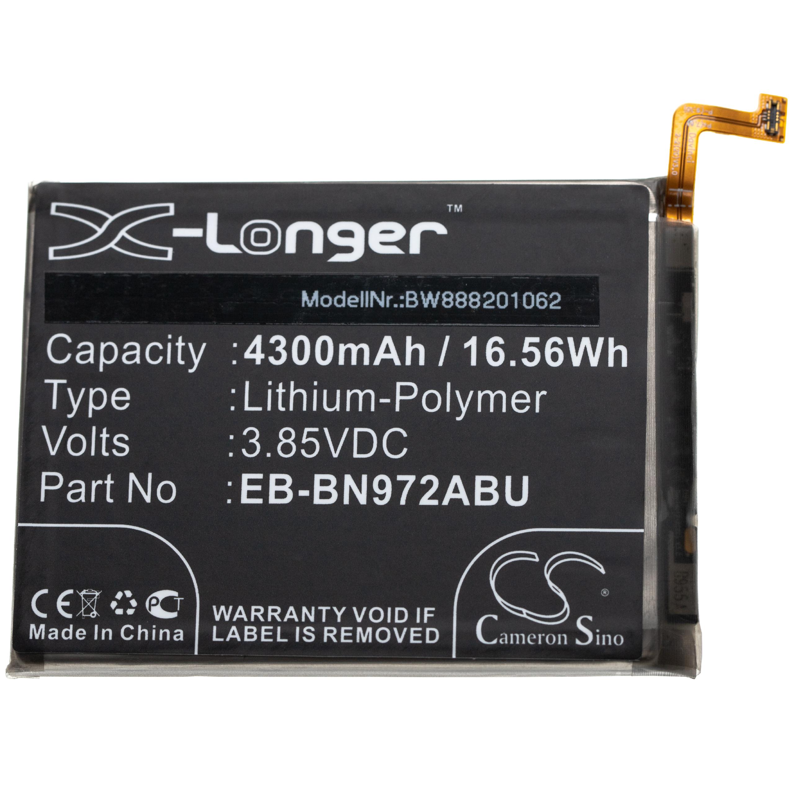 Batteria sostituisce Samsung EB-BN972ABU, EB-BN972ABUL per cellulare Samsung - 4300mAh 3,85V Li-Poly