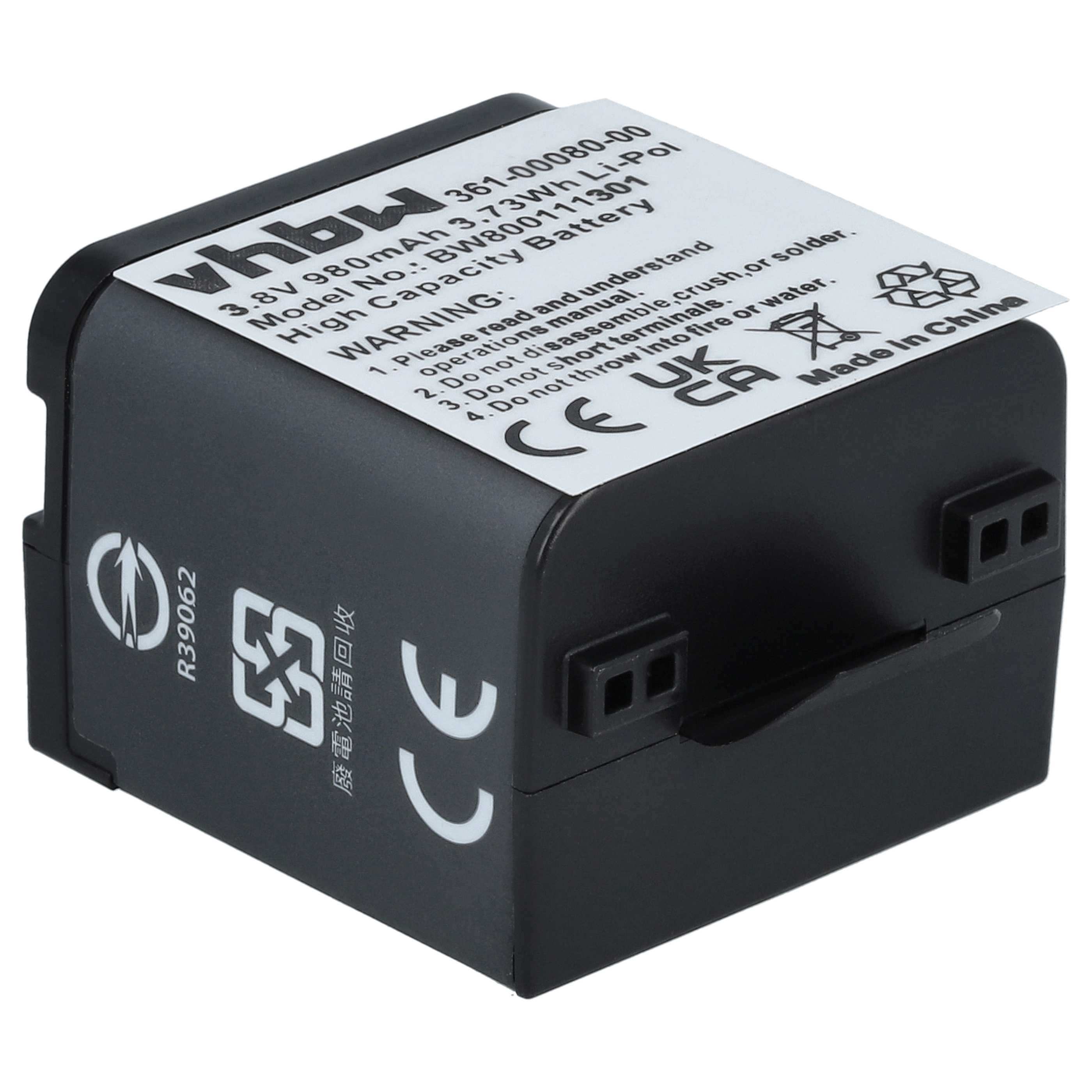 Videocamera 2x Battery replaces Garmin 010-01363-10, 010-12256-01, 361-00080-00 - 980 mAh 3.8 V Li-polymer