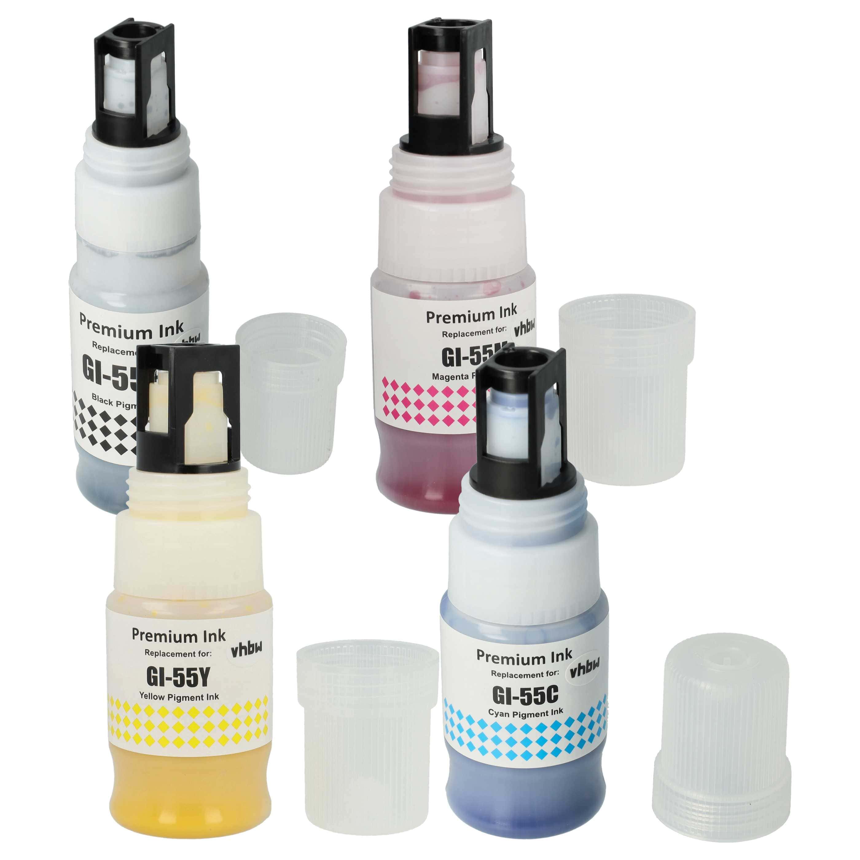 4x Nachfülltinte Mehrfarbig als Ersatz für Canon 6291C001, 6290C001, 6289C001 für Canon Drucker - Pigmentiert