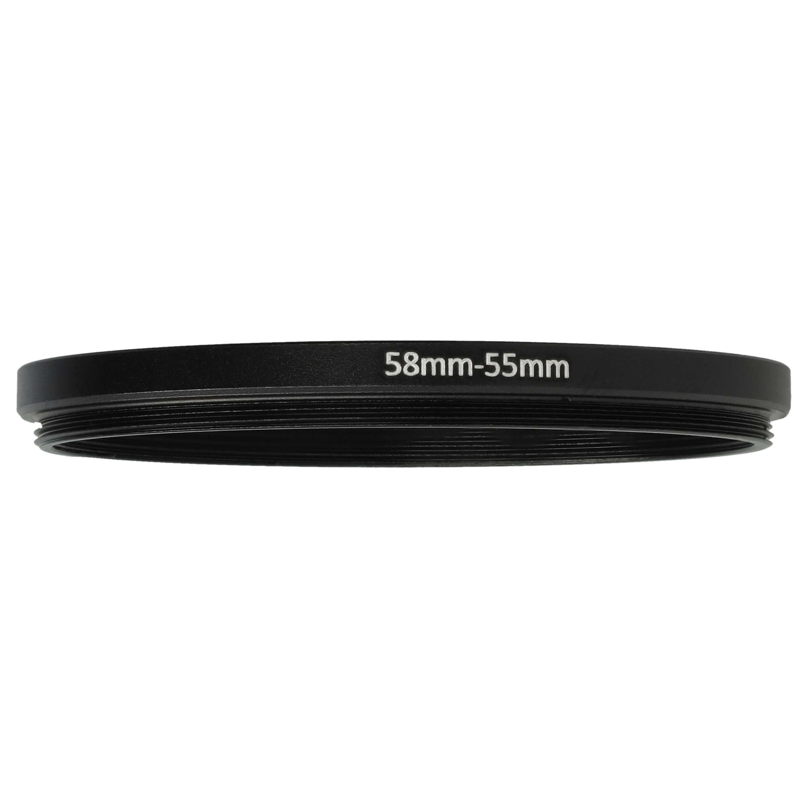 Step-Down Ring Adapter from 58 mm to 55 mm for various Camera Lenses