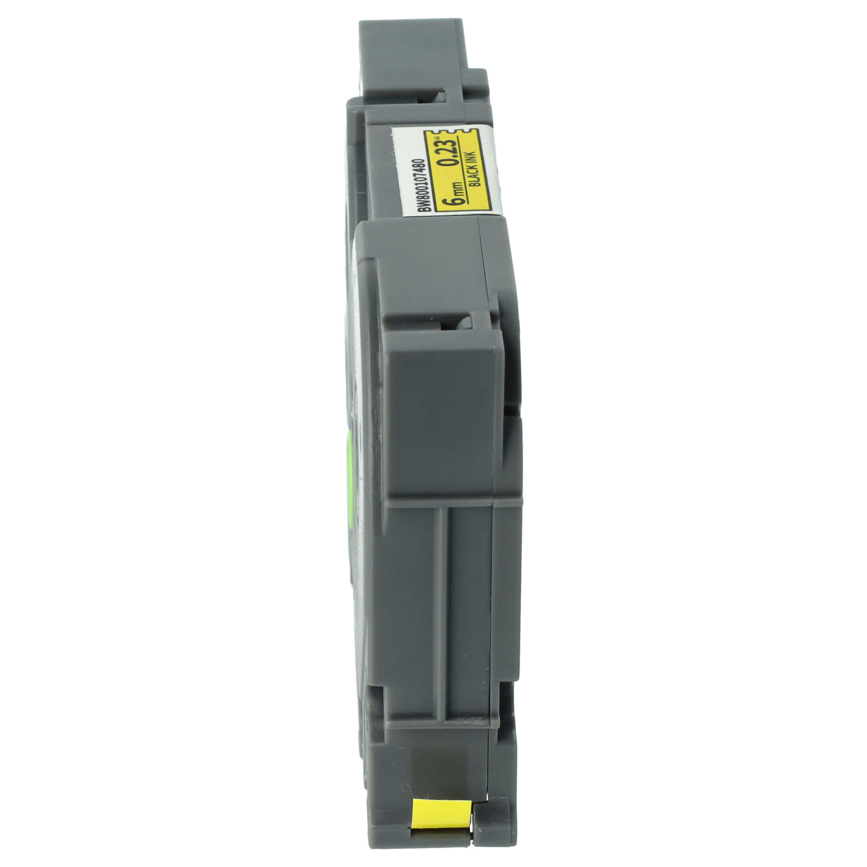Cassetta nastro sostituisce Brother TZE-FX611 per etichettatrice Brother 6mm nero su giallo, flessibile