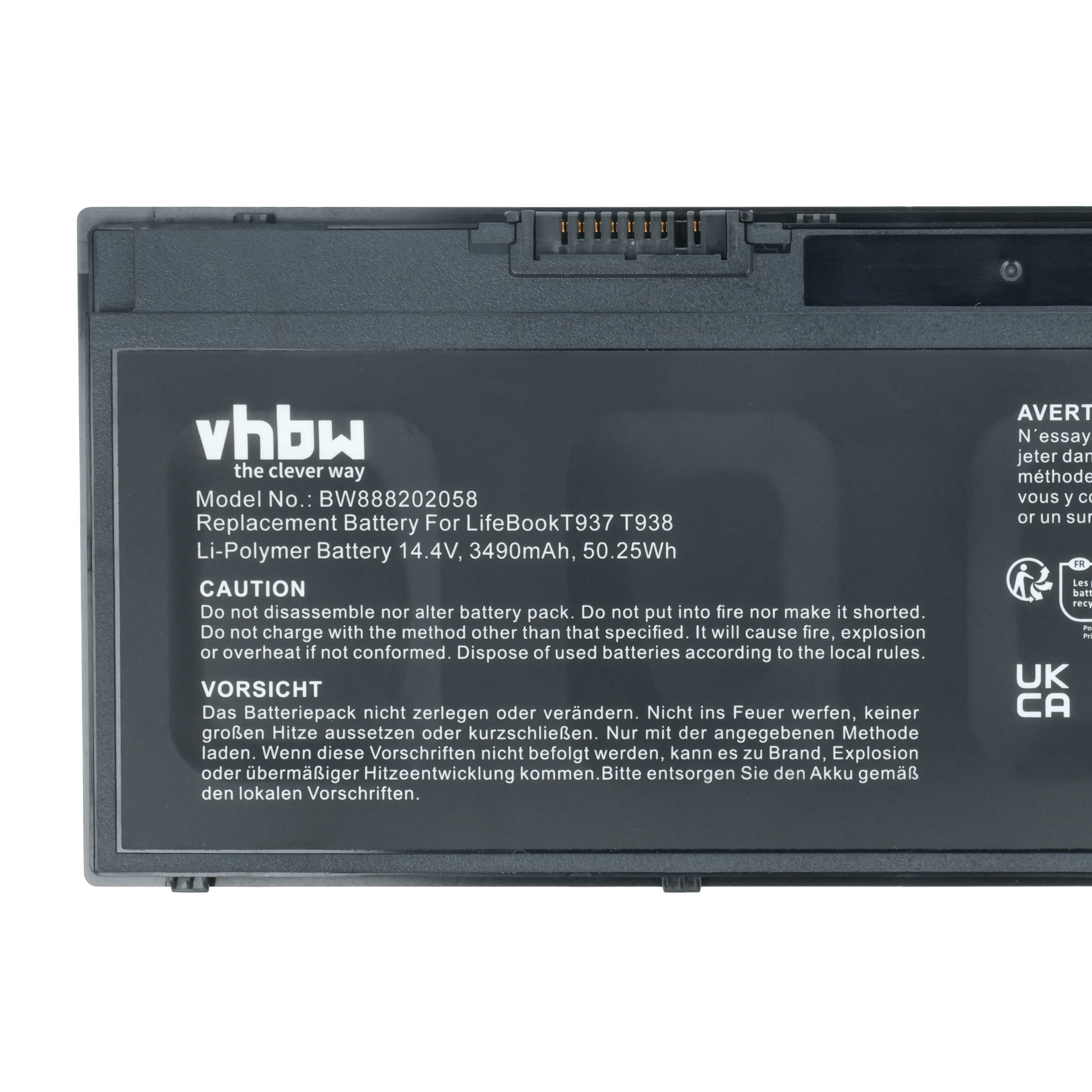 Akumulator do laptopa zamiennik Fujitsu 34053269, 34061271, 34068253 - 3490 mAh 14,4 V Li-Ion, czarny