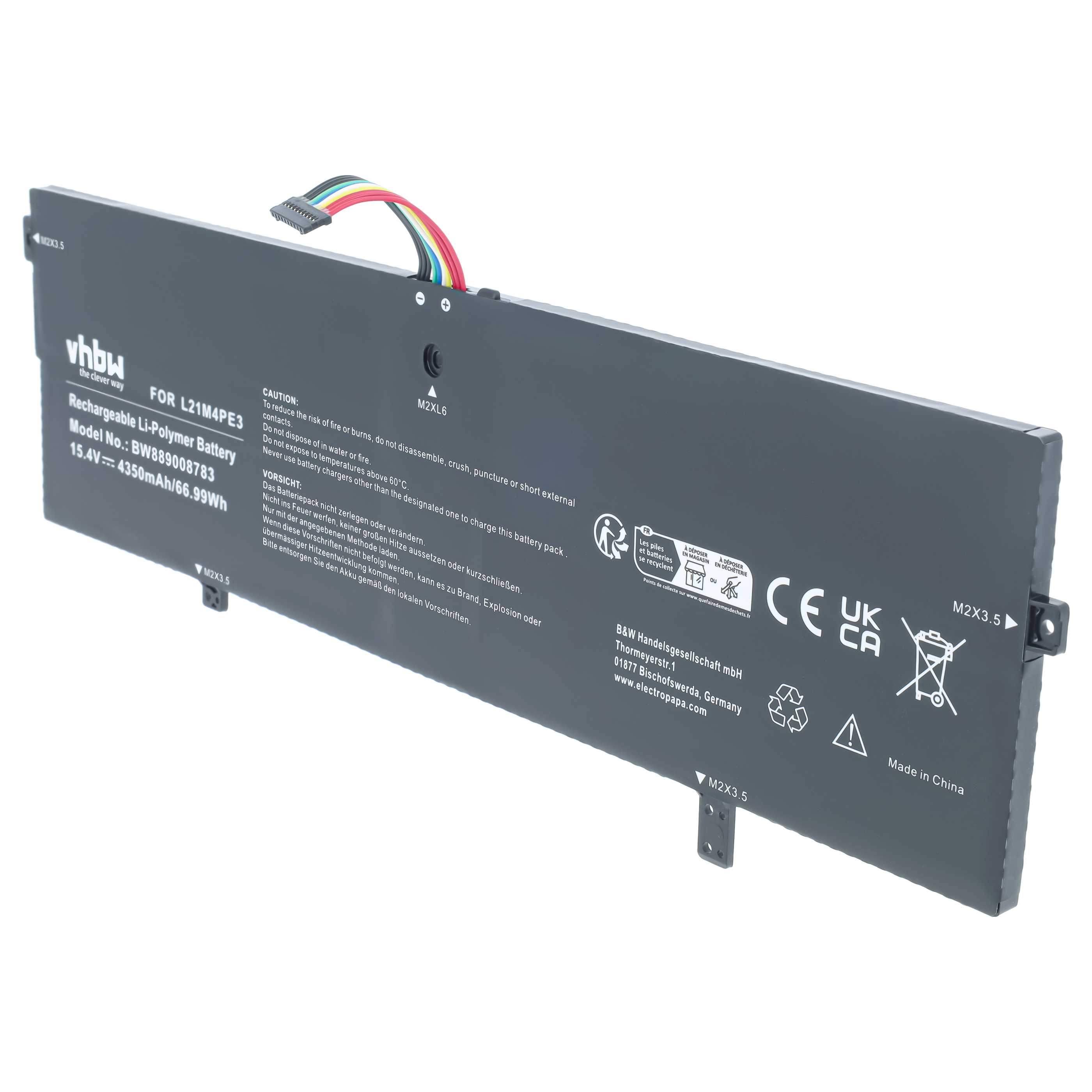 Batteria sostituisce Lenovo L21M4PE3 per notebook - 6900mAh 15,4V Li-Poly