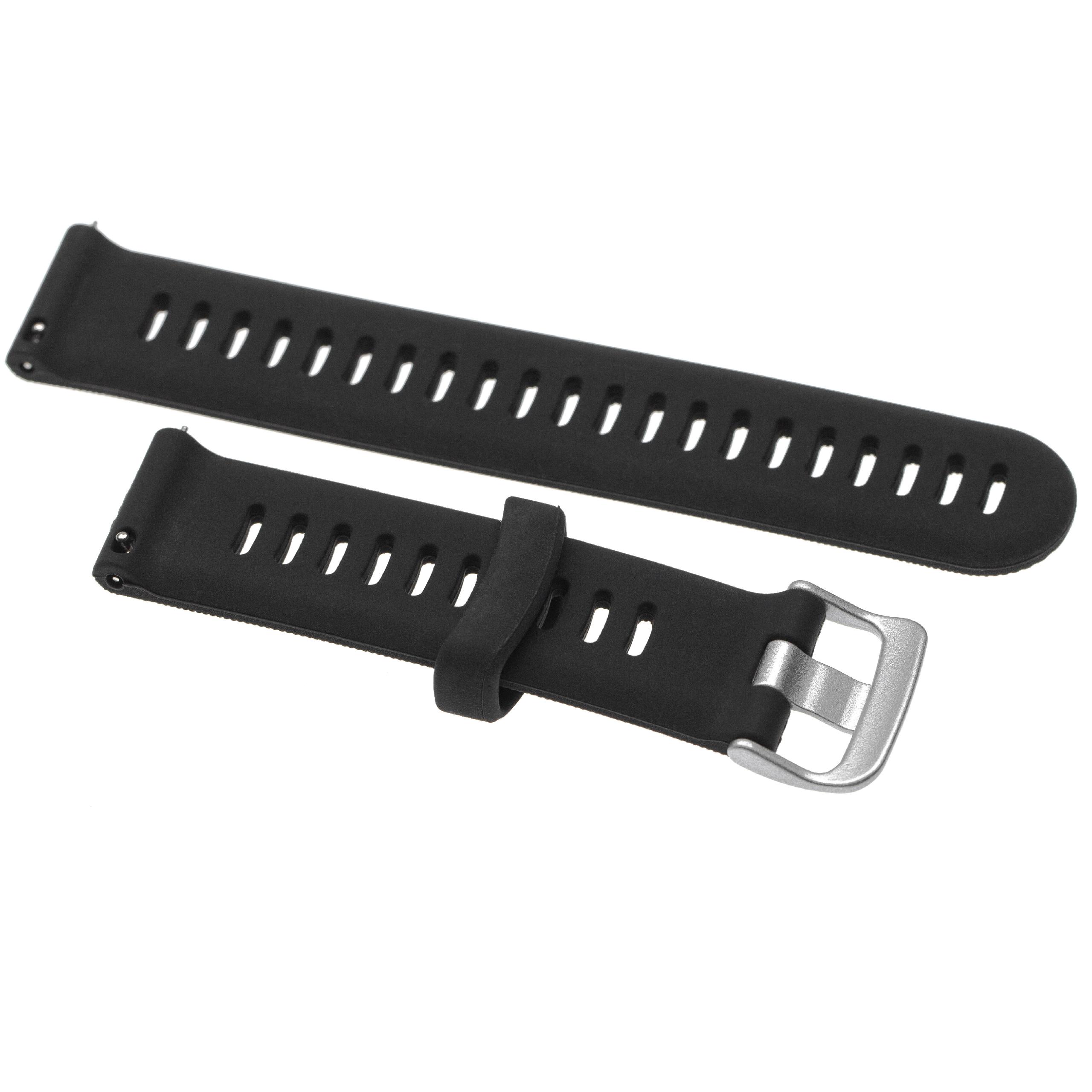 correa para Garmin Forerunner smartwatch - largo 12 + 8,7 cm, ancho 20 mm, silicona, negro