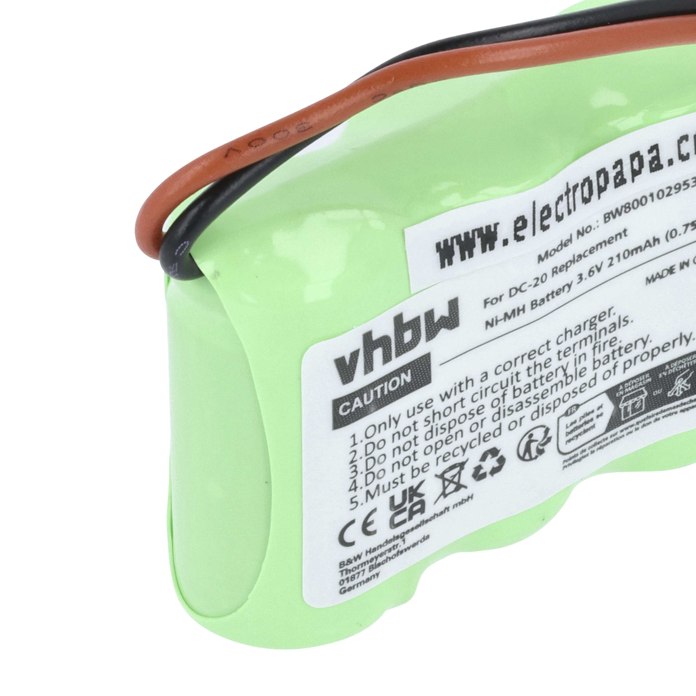 Dog Trainer Battery replaces Dogtra DC-20 - 210 mAh 3.6 V NiMH