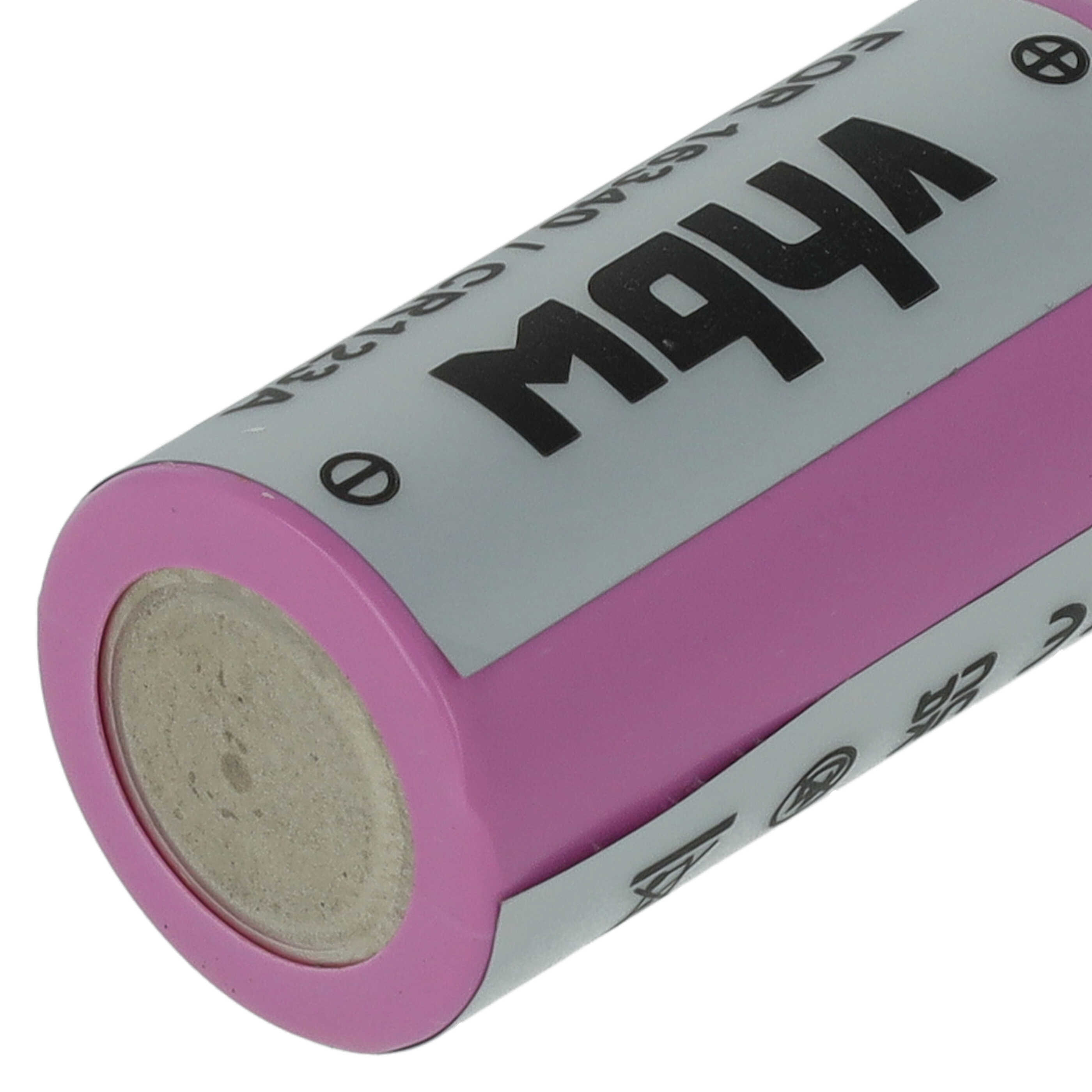 Batteries (5x pièces) remplace 16340, CR123R, CR17335, CR123A universelle - 800mAh 3,6V Li-ion, 1x cellules