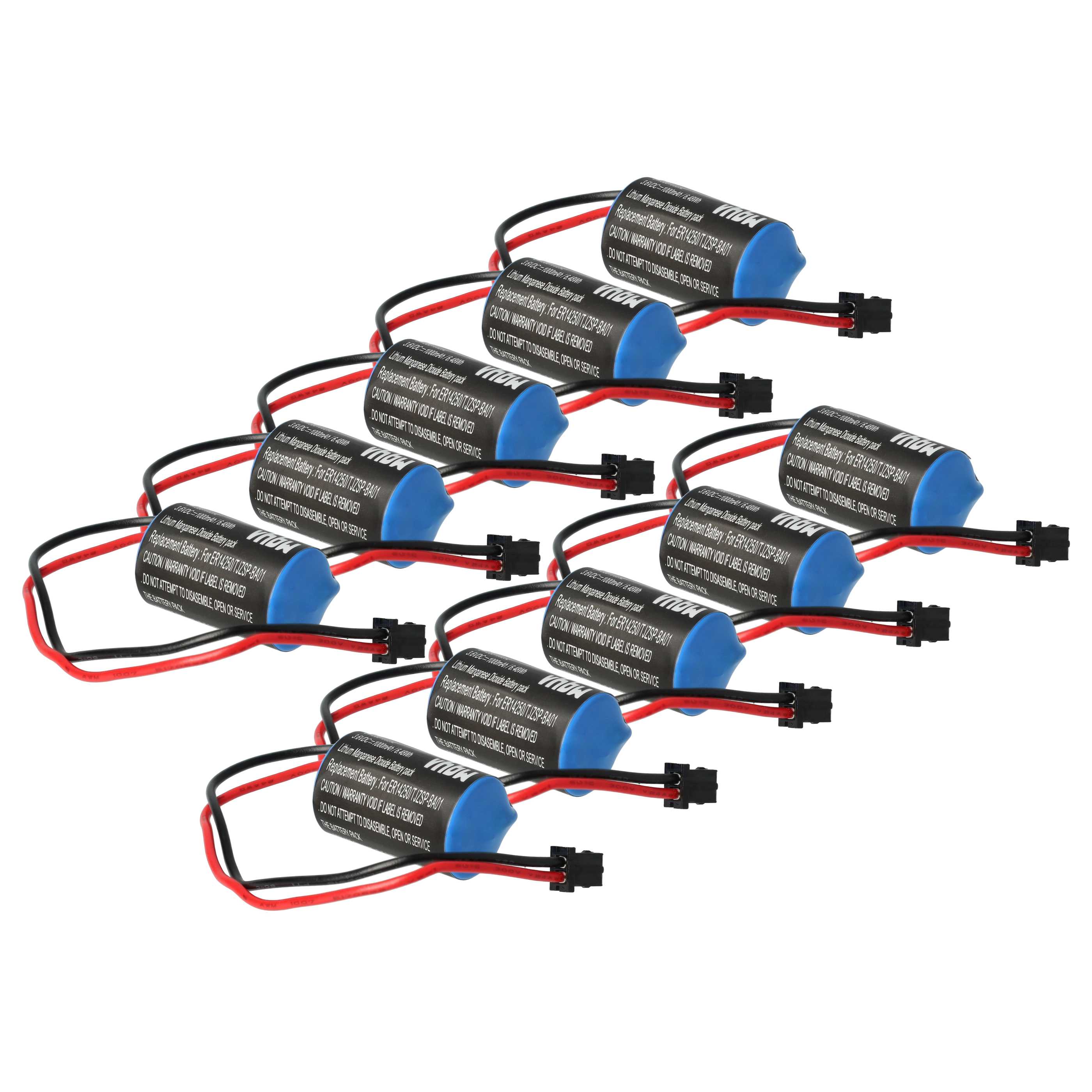 10x Bateria do obrabiarek sterowanych numerycznie zamiennik Omron JZSP-BA01 - 1000 mAh 3,6 V Li-MnO2