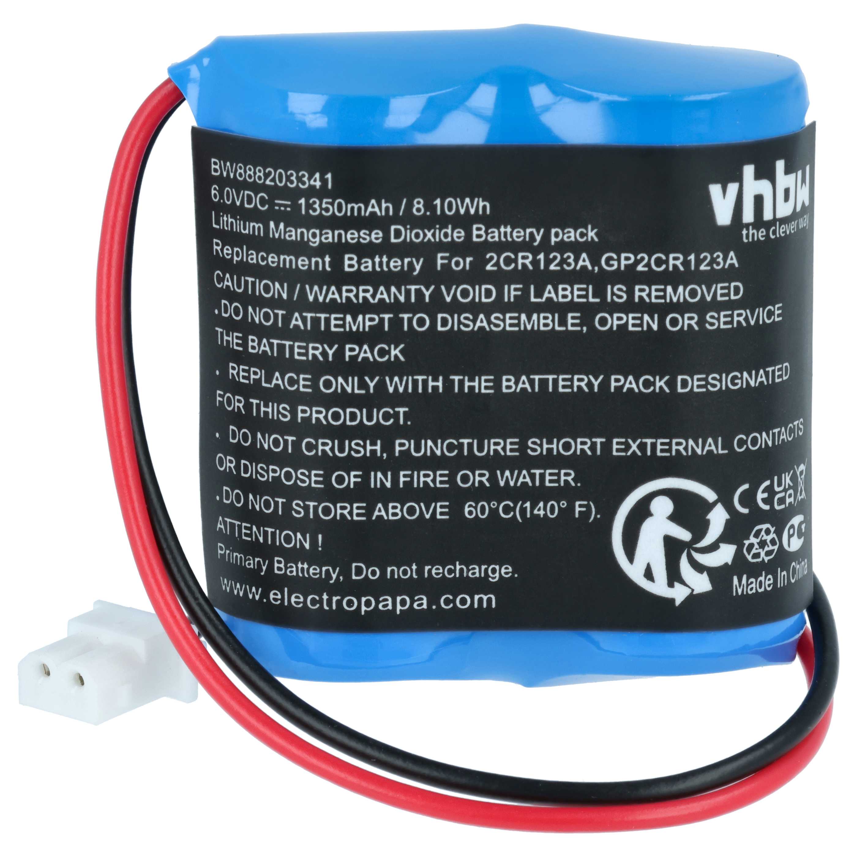 5x Bateria do czujnika ruchu zamiennik Visonic EVE2CR17450-C, 103-302915, 103-302891 - 1350 mAh 6 V Li-MnO2