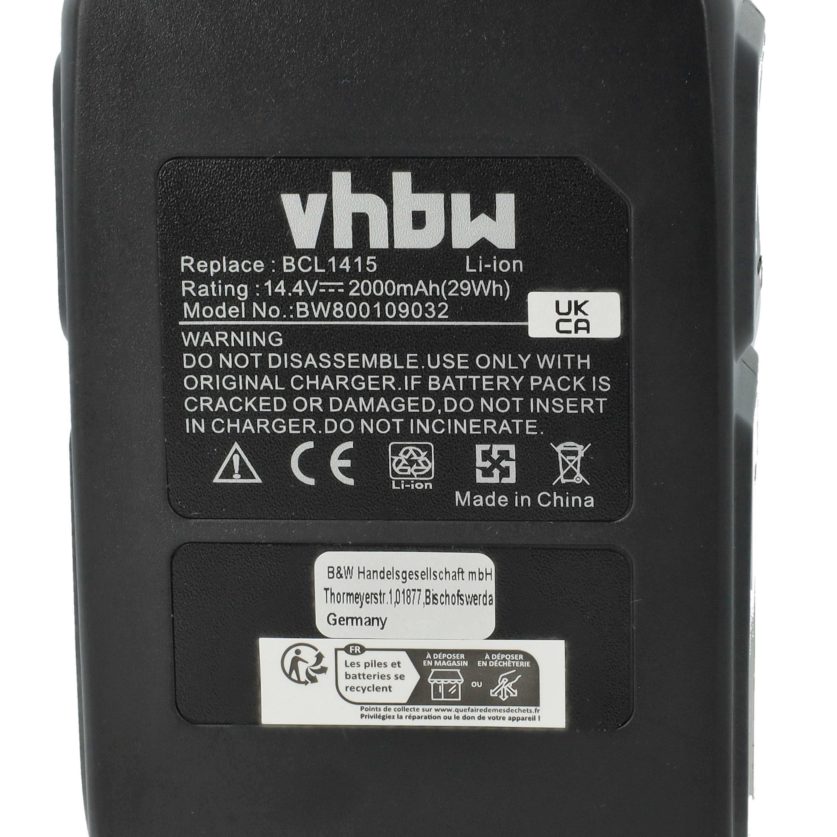 1x caricatore, 1x batteria 2 Ah utensile