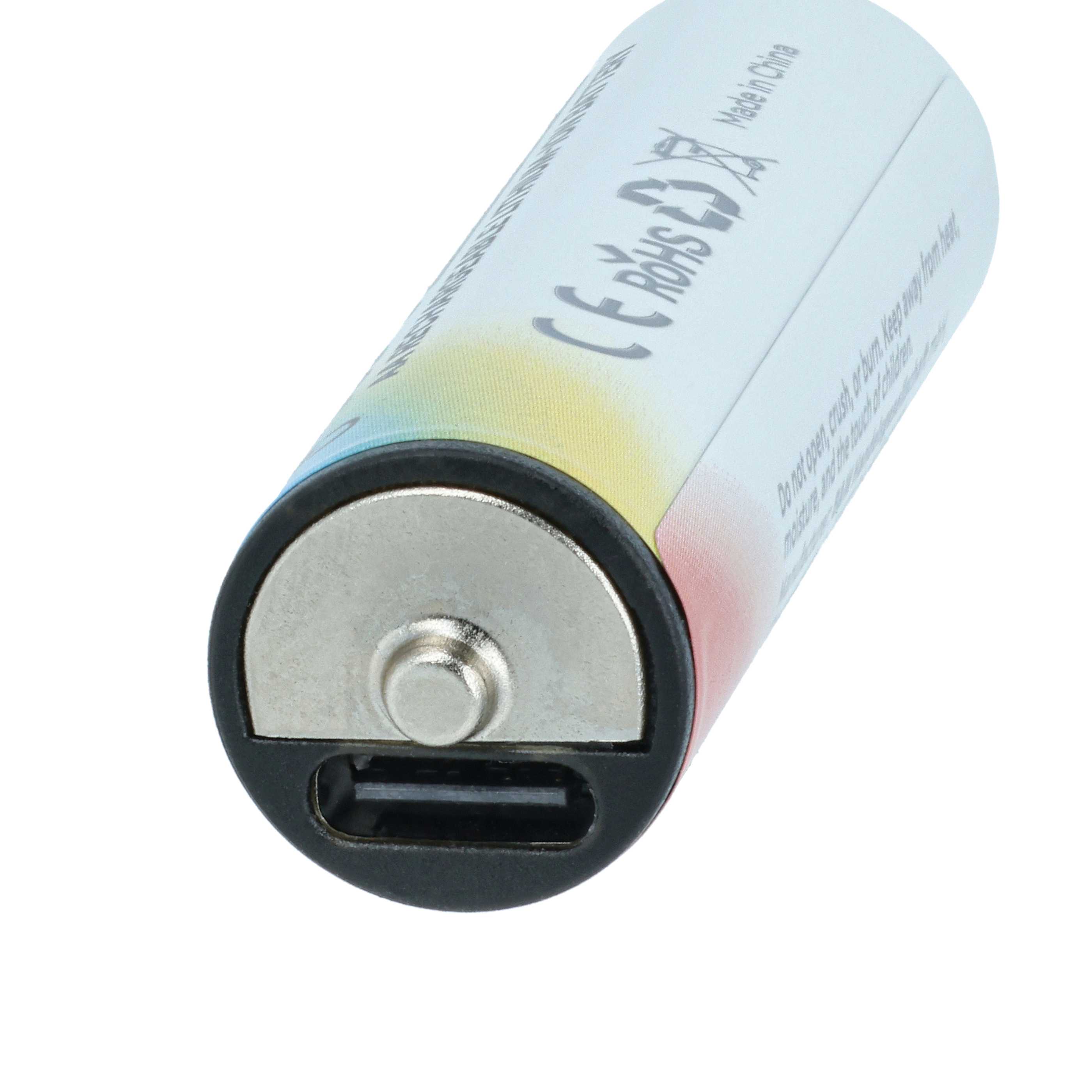 Batteria ricaricabile AA (4 pezzi) - con presa USB C 2047 mAh, 1,5 V, Li-Ion + cavo USB-A / 2x USB-C
