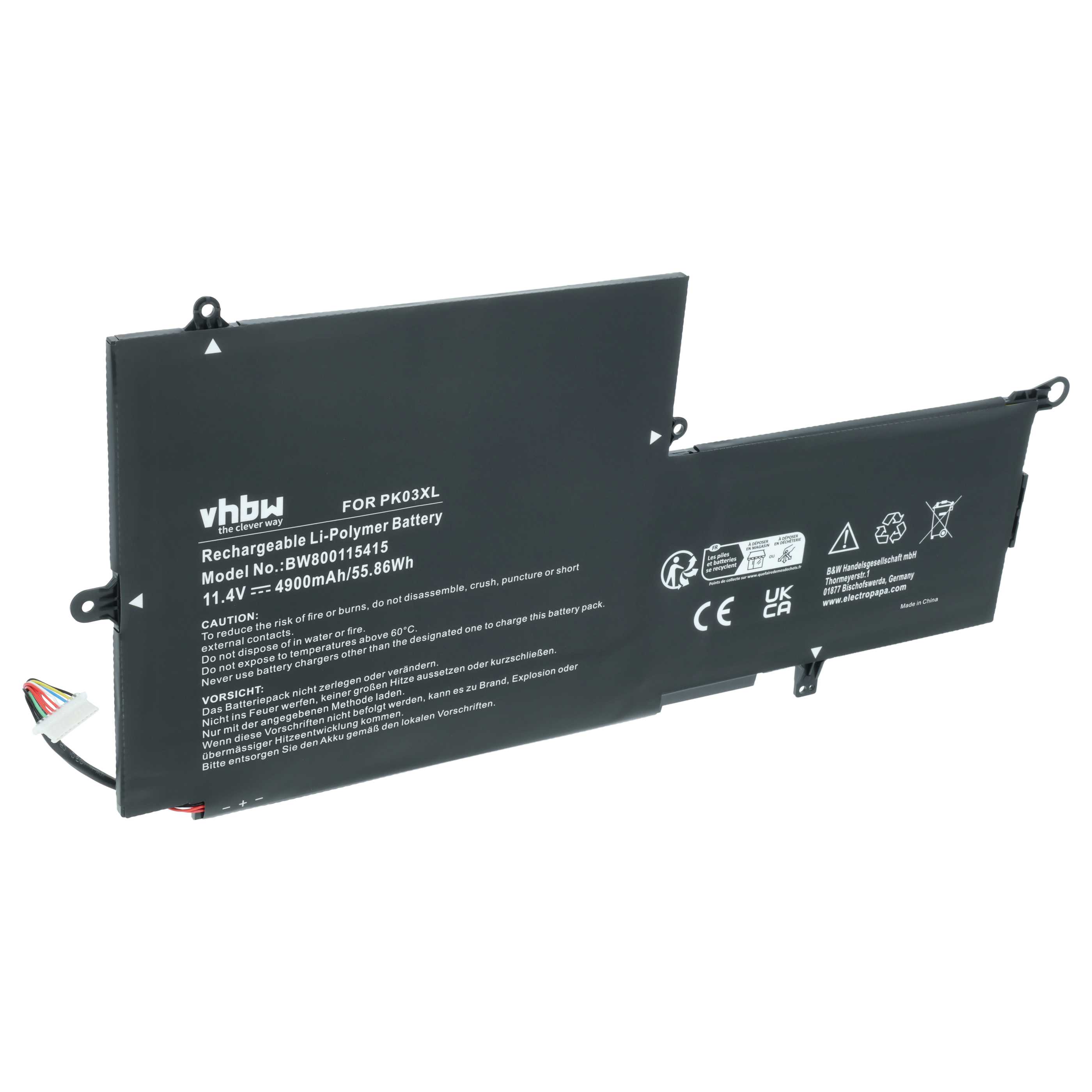 Akumulator do laptopa zamiennik HP 788237-2C2, 788237-2C1, 6789116-005 - 4900 mAh 11,4 V LiPo, czarny
