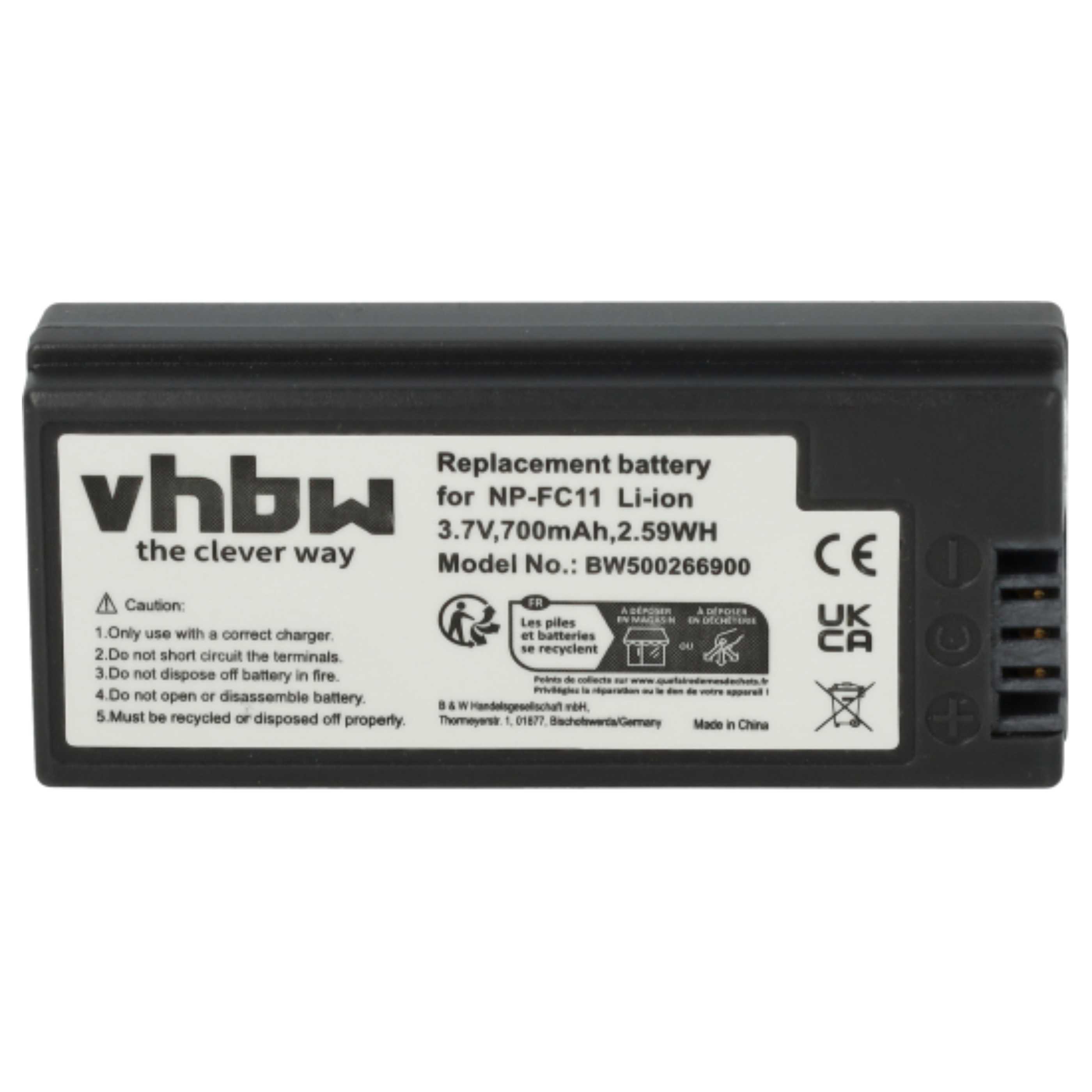 2x Batteria sostituisce Sony NP-FC10, NP-FC11 per fotocamera - 700mAh 3,6V Li-Ion
