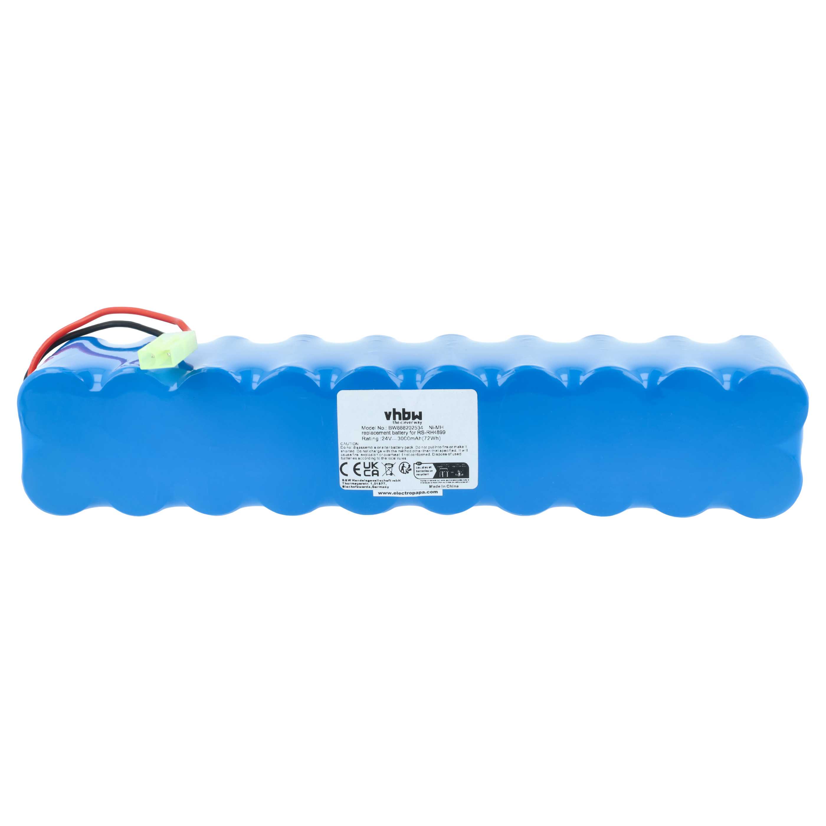 Battery replaces Rowenta RS-RH4899 for Rowenta 3000mAh, 24V, NiMH