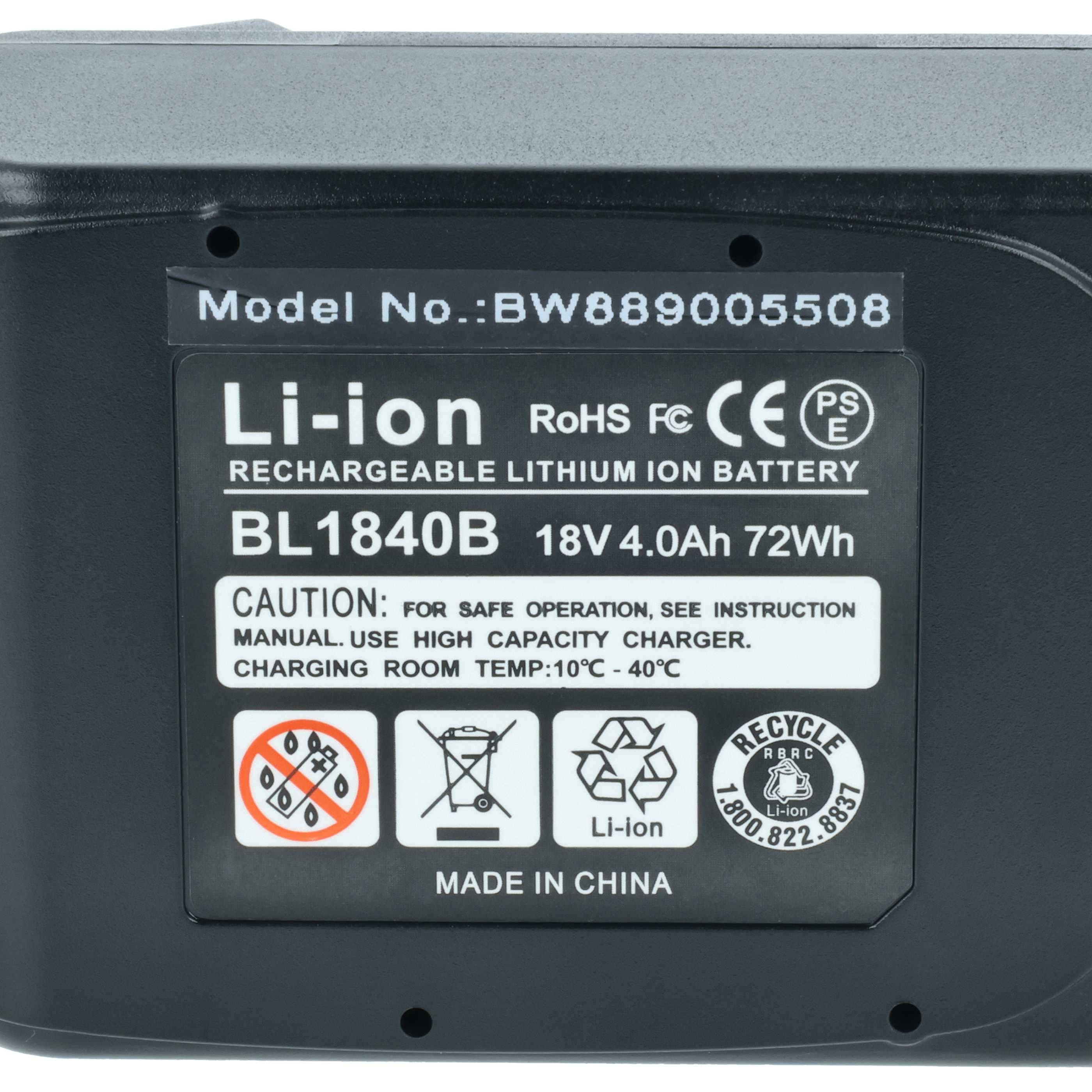 Batería para herramienta reemplaza Makita BL1860B - 4000 mAh, 18 V, Li-Ion