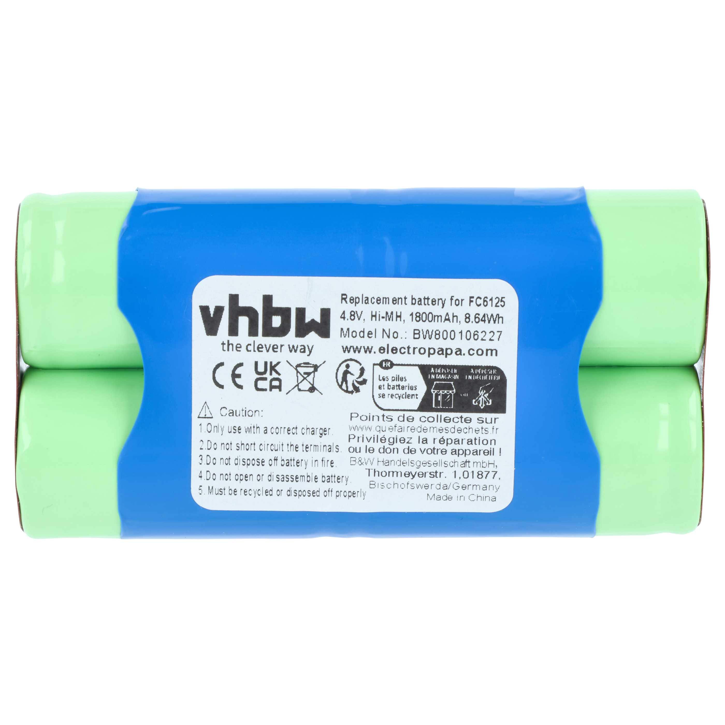 Battery replaces Philips 422245945563 for Philips 1800mAh, 4.8V, NiMH
