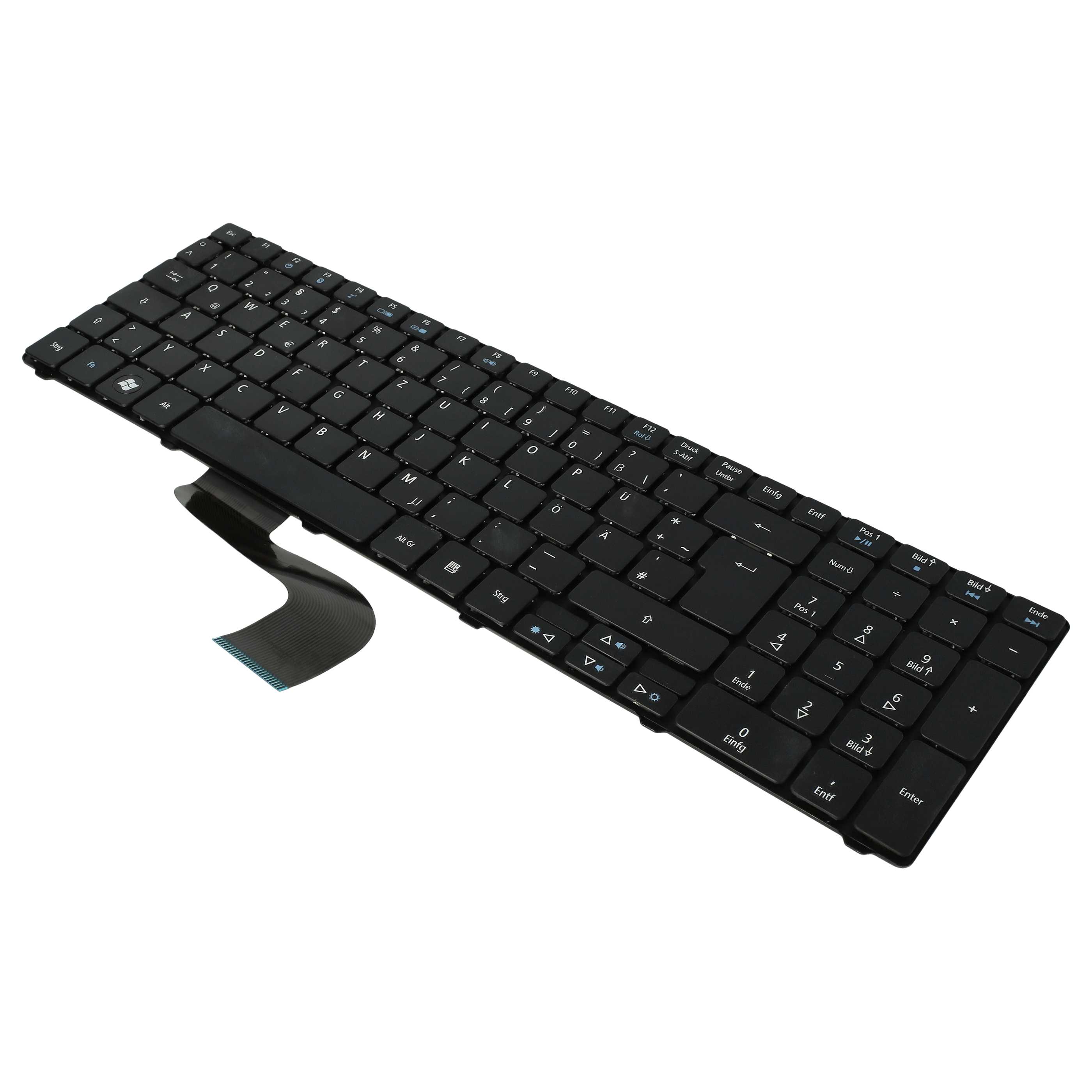 Keyboard replaces Acer 491274-B31, 9J.N8682.R1D, 490267-B31 for notebook - black with numeric keypad QWERTZ