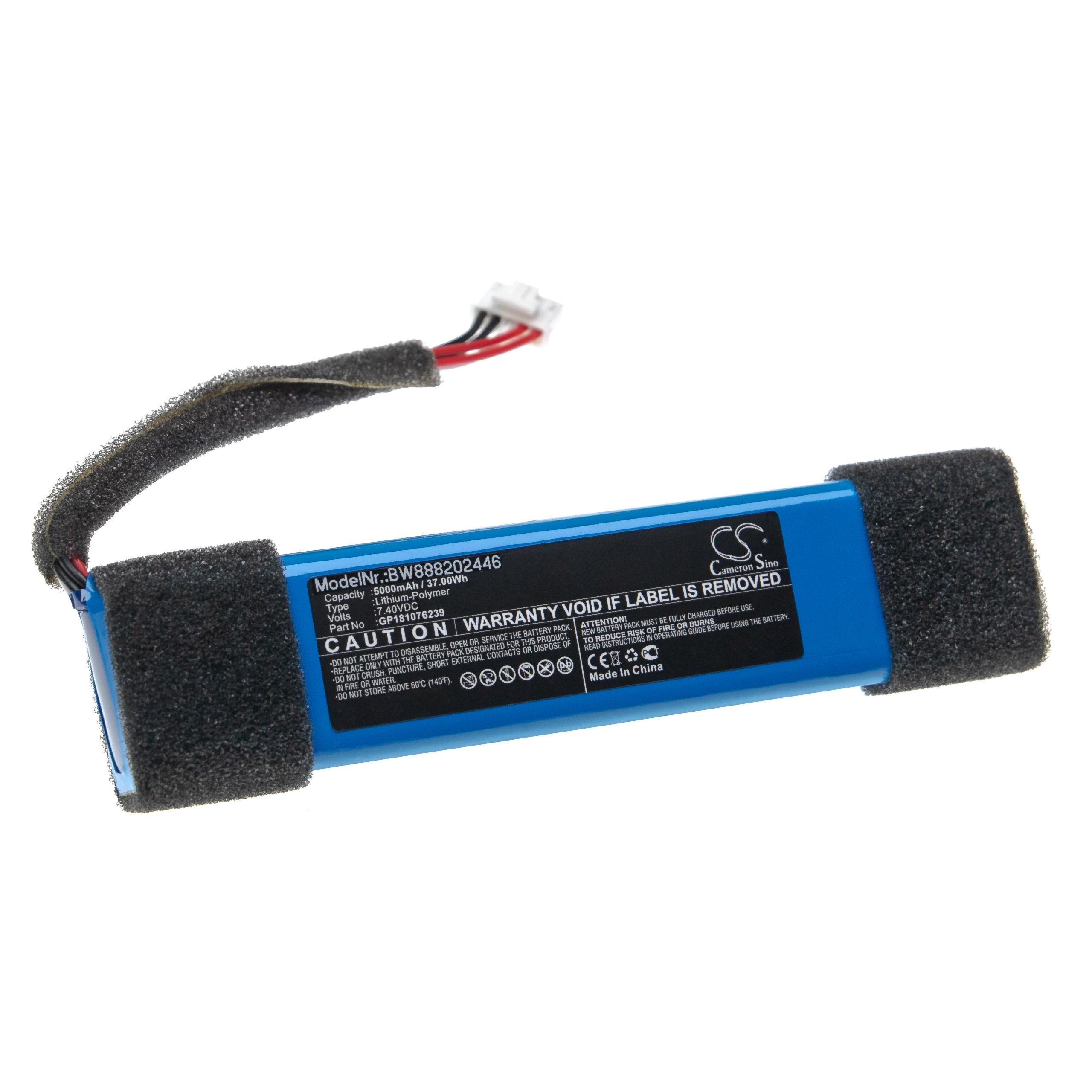  Battery replaces JBL GP181076239 for JBLLoudspeaker - Li-polymer 5000 mAh