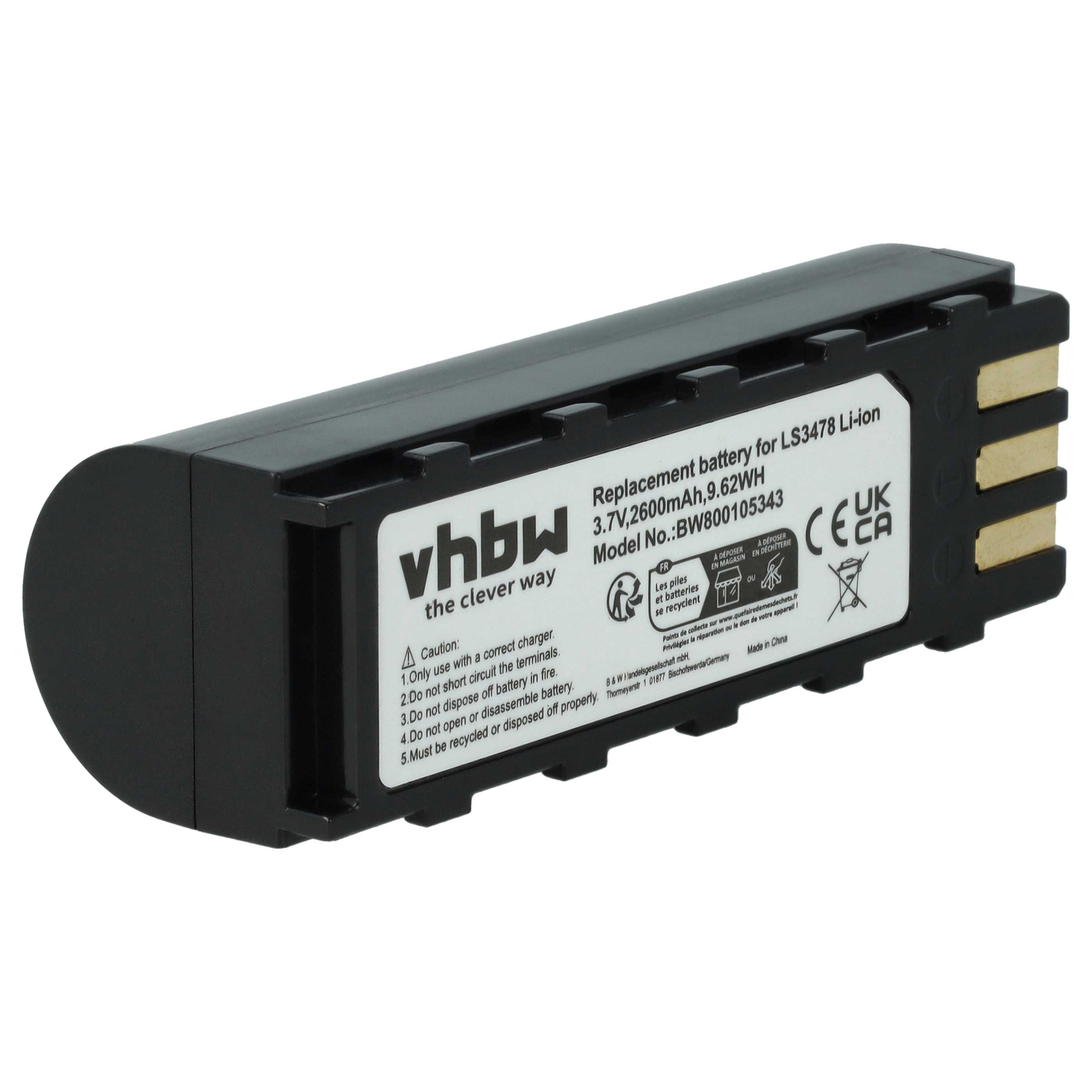 Battery replaces Leuze 50120448 for Symbol Barcode Scanner POS - 2600 mAh 3.7 V