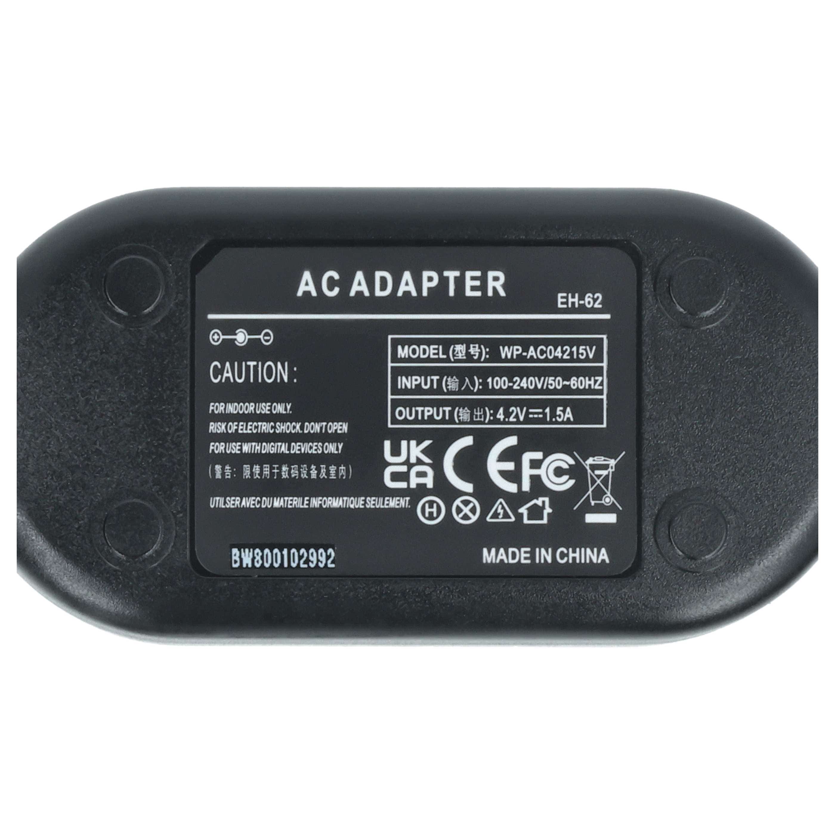 Power Supply replaces EH-62G EH62 EH-62 EH62G for Nikon Camera + DC Coupler as Nikon - 2 m, 4.2 V 1.5 A