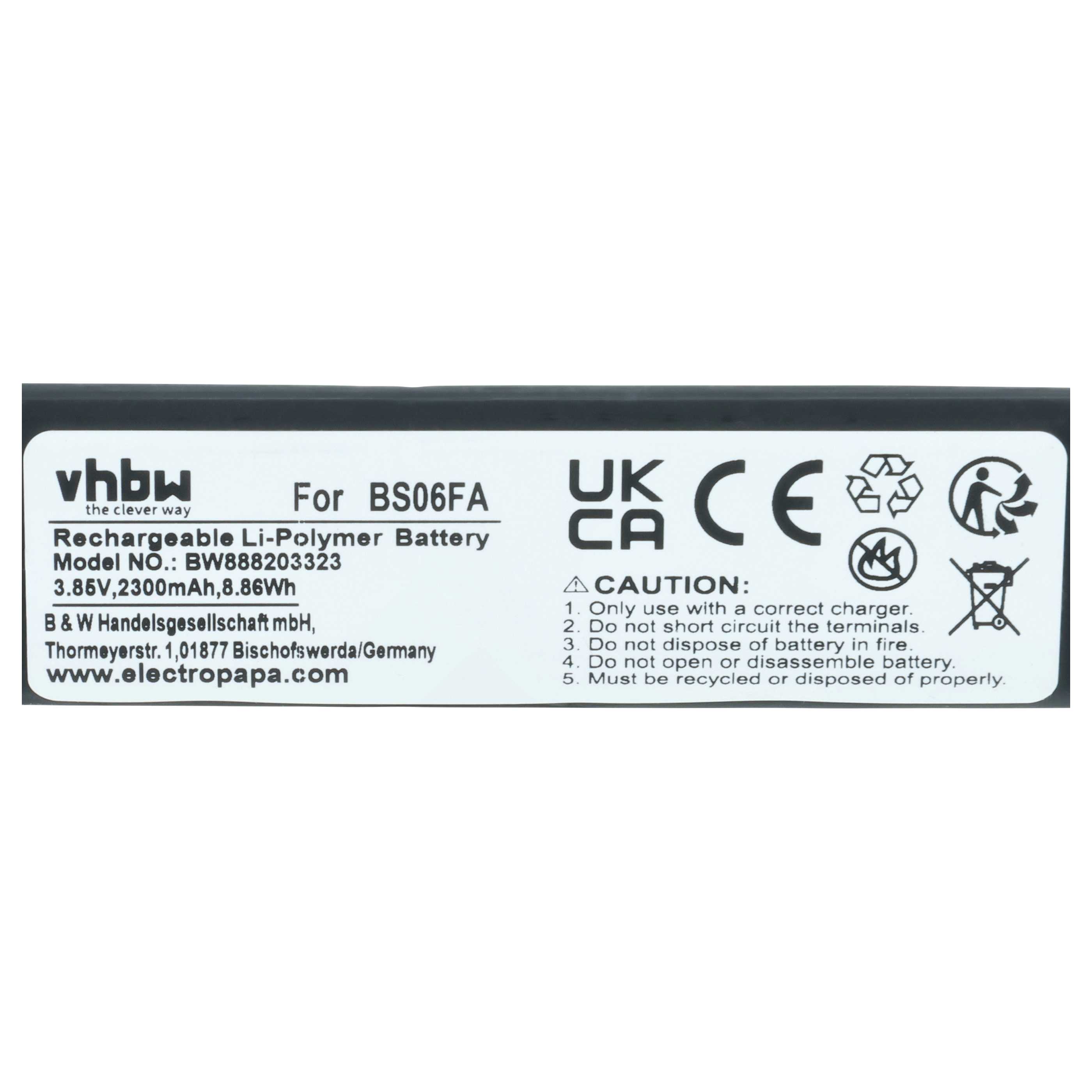 Batteria sostituisce Xiaomi BS06FA per cellulare - 2300mAh 3,85V Li-Poly 