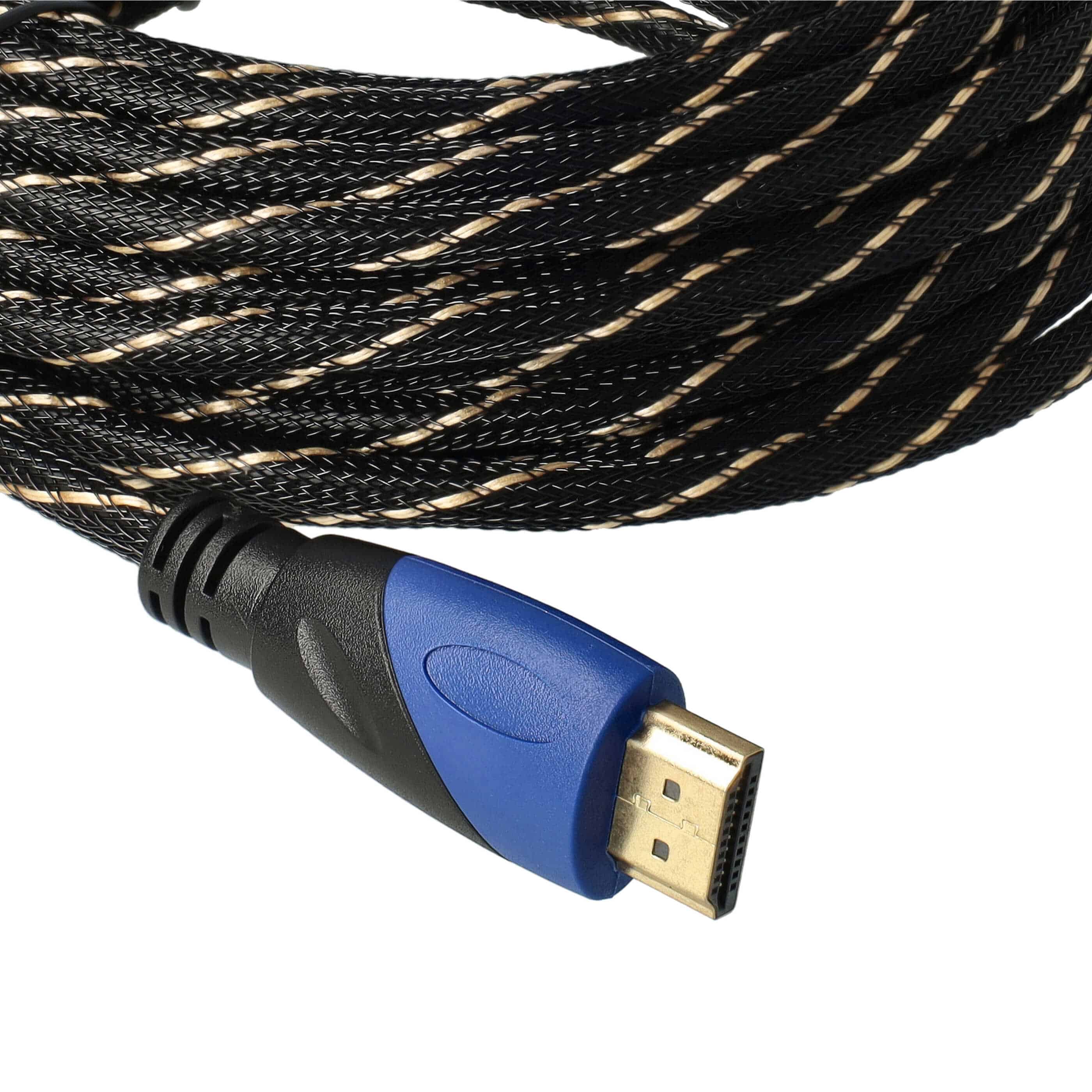 vhbw Kabel HDMI 1.4 High Speed pleciony 10mdo tabletu, telewizora, TV, PlayStation, komputera, monitora, odtwarzacza DVD, itd.