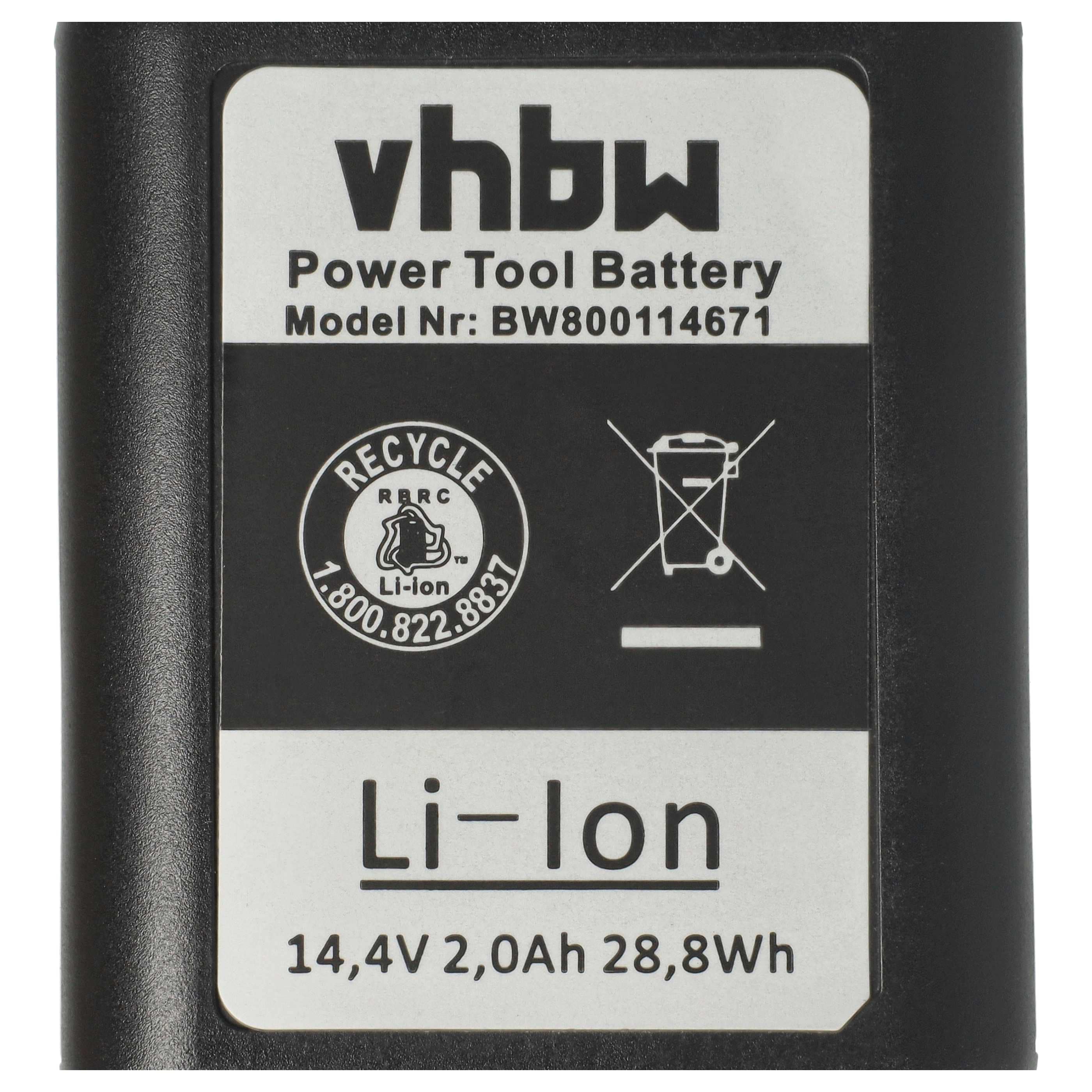 3x Battery replaces Gesipa 7251045, 7251049 Blind Rivet Gun - 2000 mAh, 14.4 V, Li-Ion