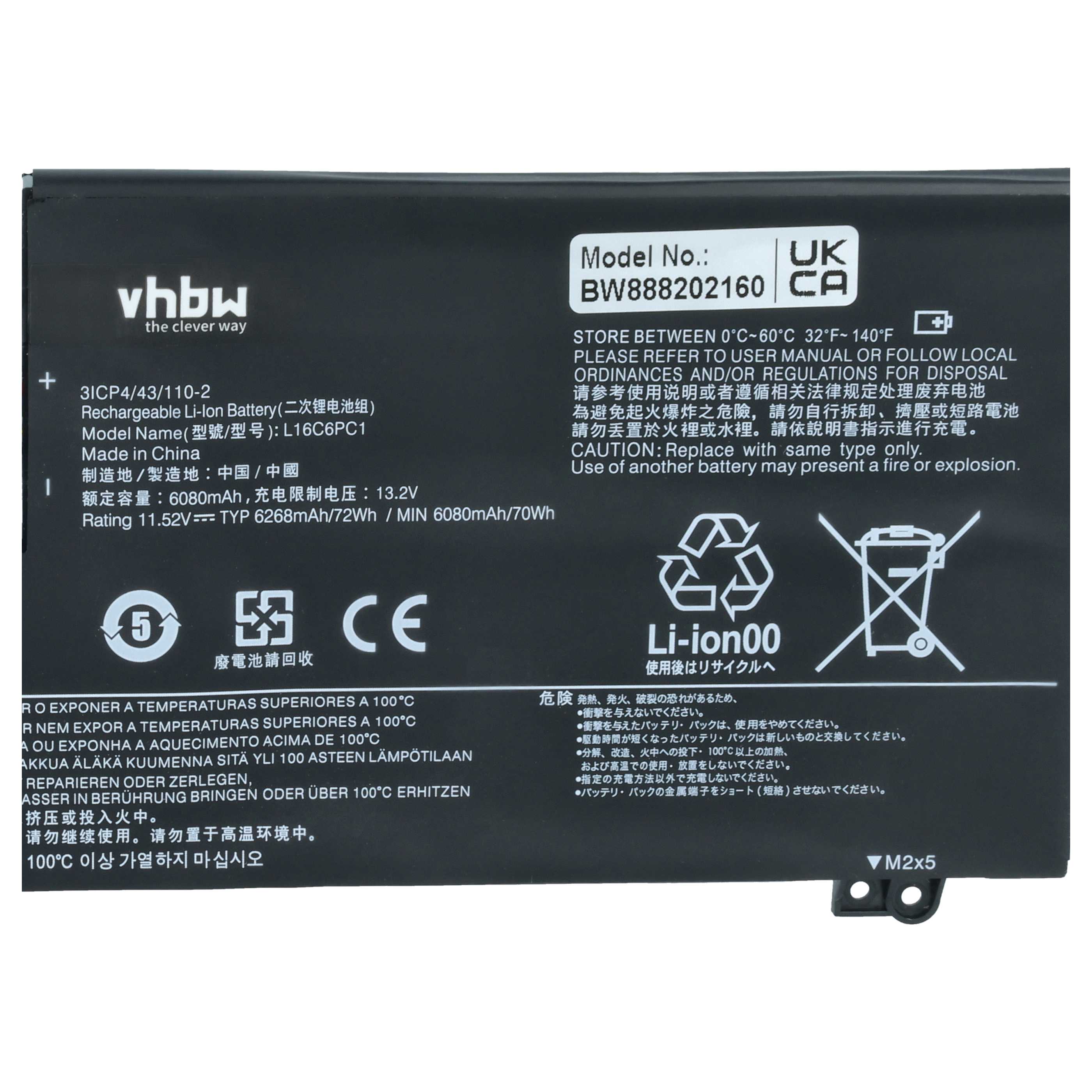Akumulator do laptopa zamiennik Lenovo 5B10M53745, 5B10M53743, 5B10M53744, L16C6PC1 - 6150 mAh 11,56 V LiPo