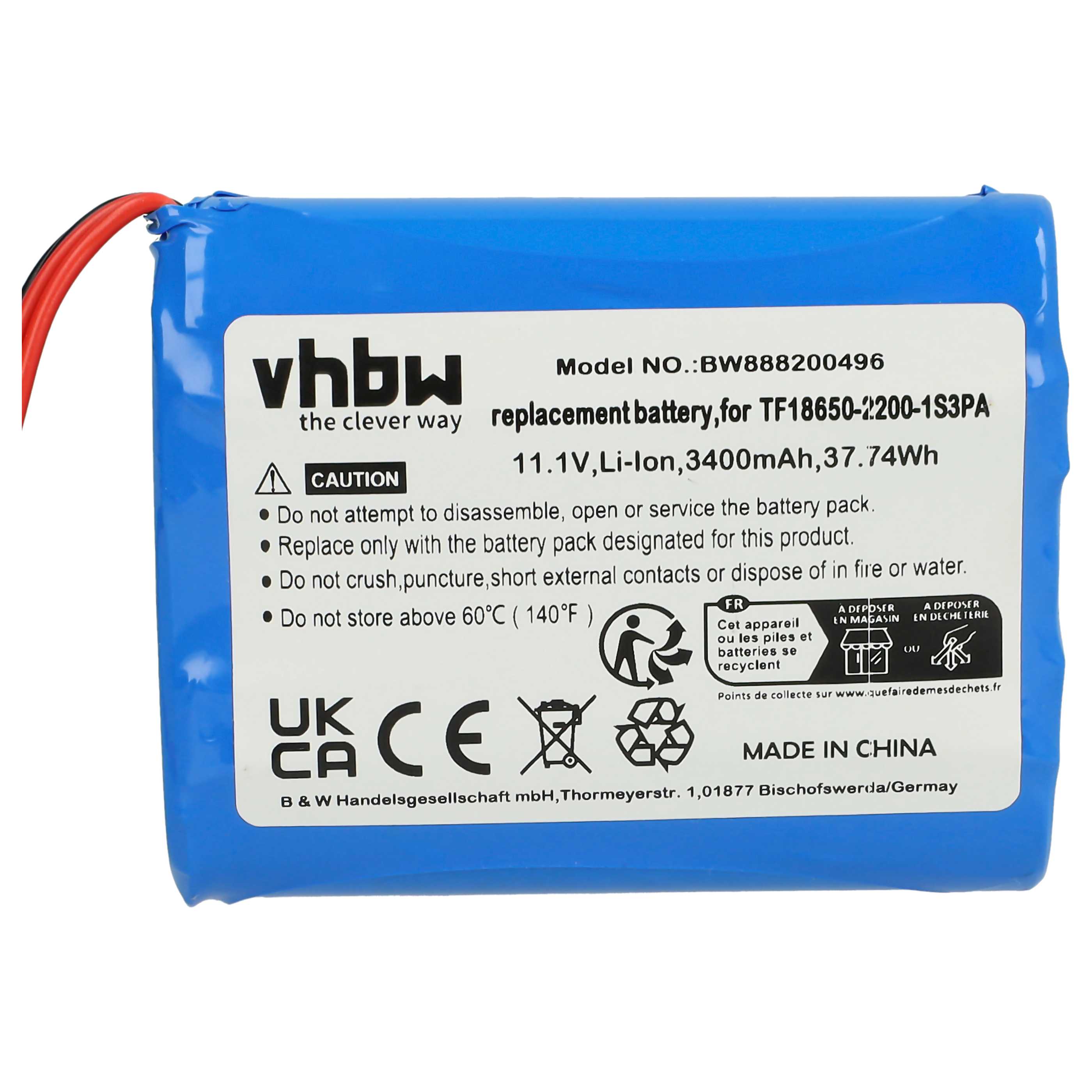 Akumulator do głośnika zamiennik Marshall TF18650-2200-1S3PA - Li-Ion 3400mAh