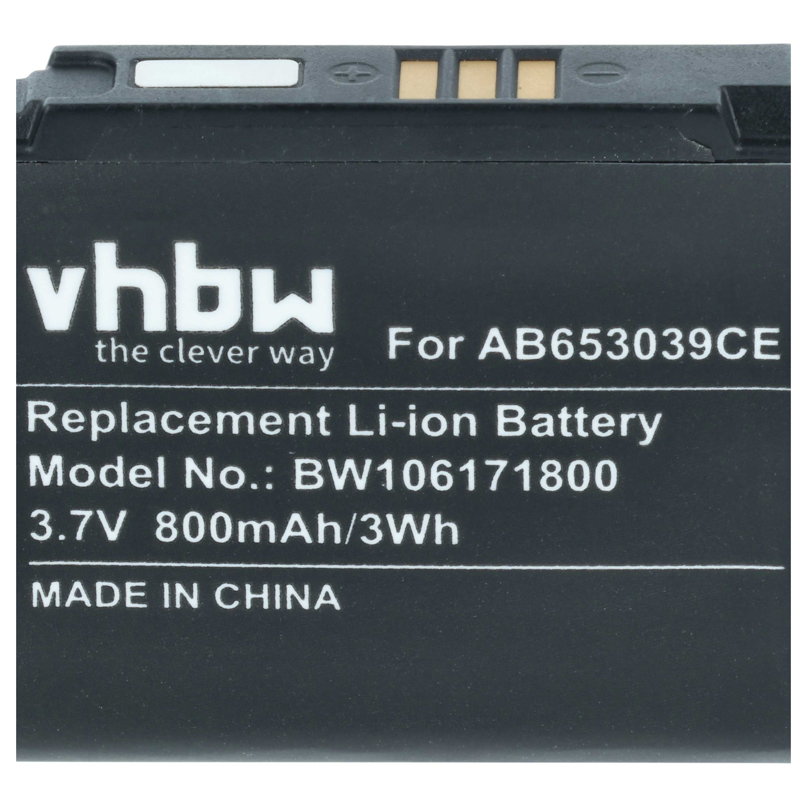 Akumulator do telefonu smartfona zamiennik Samsung AB653039CEC, AB653039CE, AB653039CC - 800 mAh 3,7 V Li-Ion