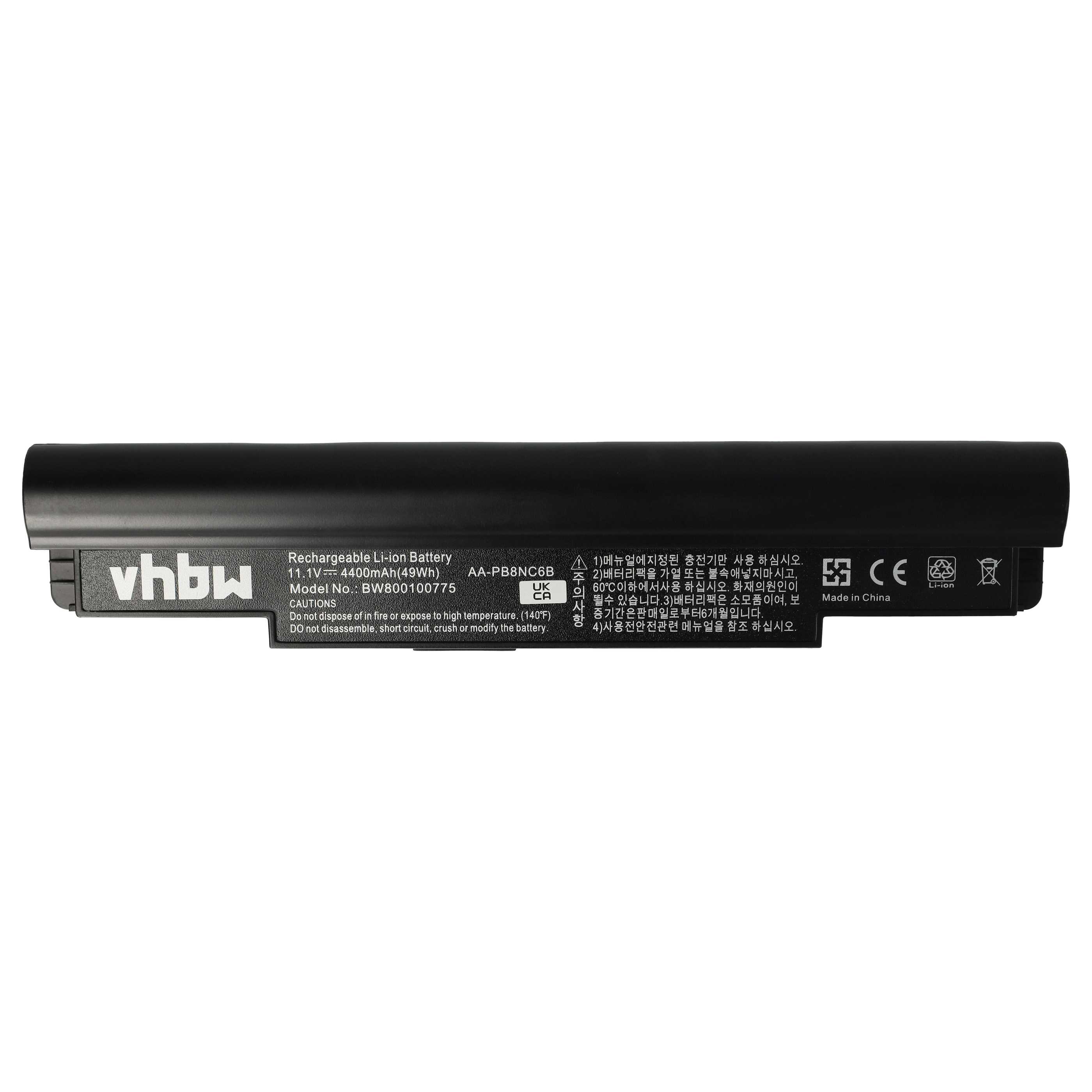 Notebook Battery Replacement for Samsung AA-PB8NC6B, , AA-PB8NC6M - 4400 mAh 11.1 V Li-Ion, black