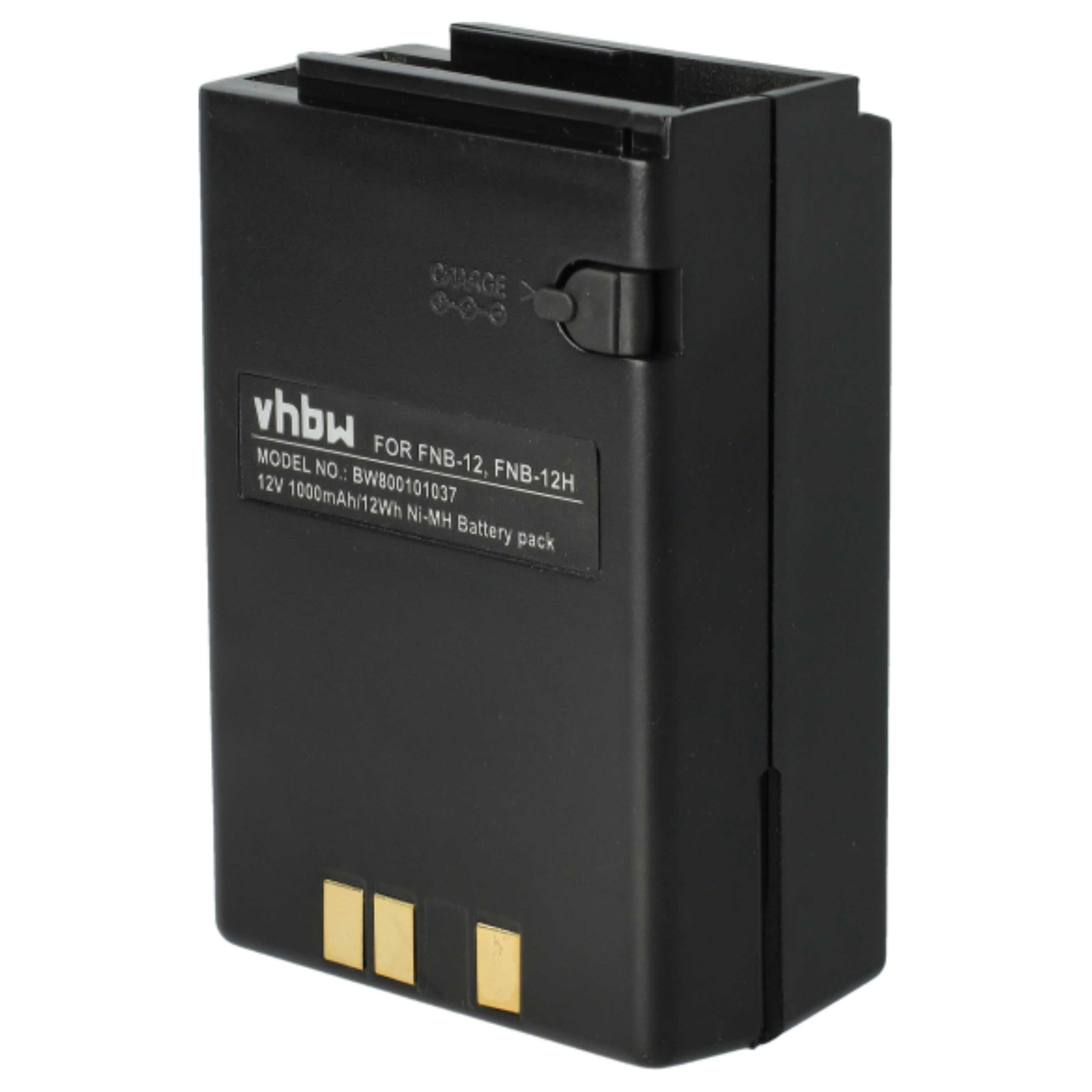 Radio 2x Battery replaces Yaesu Vertex FNB-14, FNB-14H, FNB-12, FNB-12H, FNB-10, FNB-10H - 1000 mAh 12 V NiMH