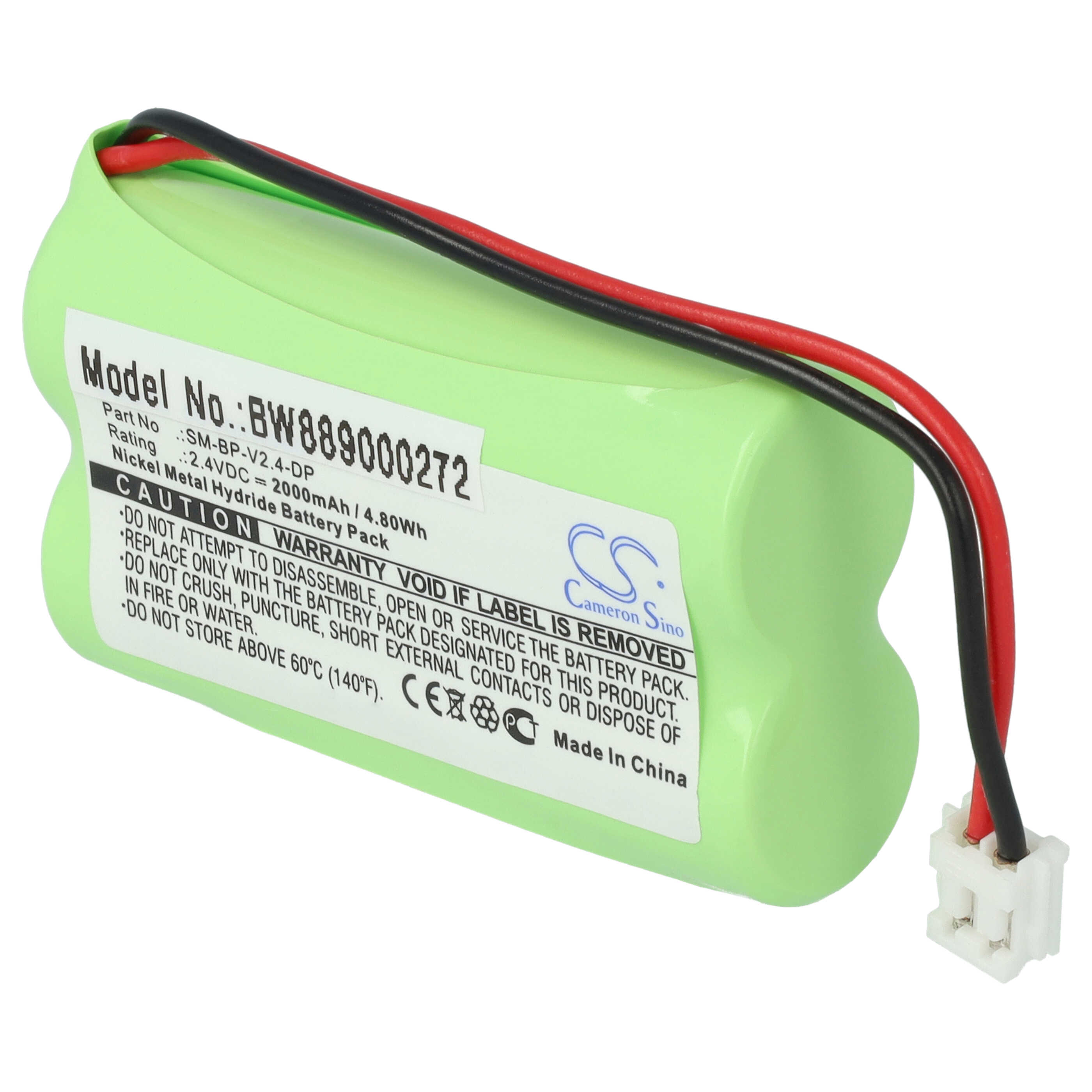 Batería reemplaza VDW SM-BP-V2.4-DP para tecnología médica (2000 mAh, 2,4 V, NiMH)