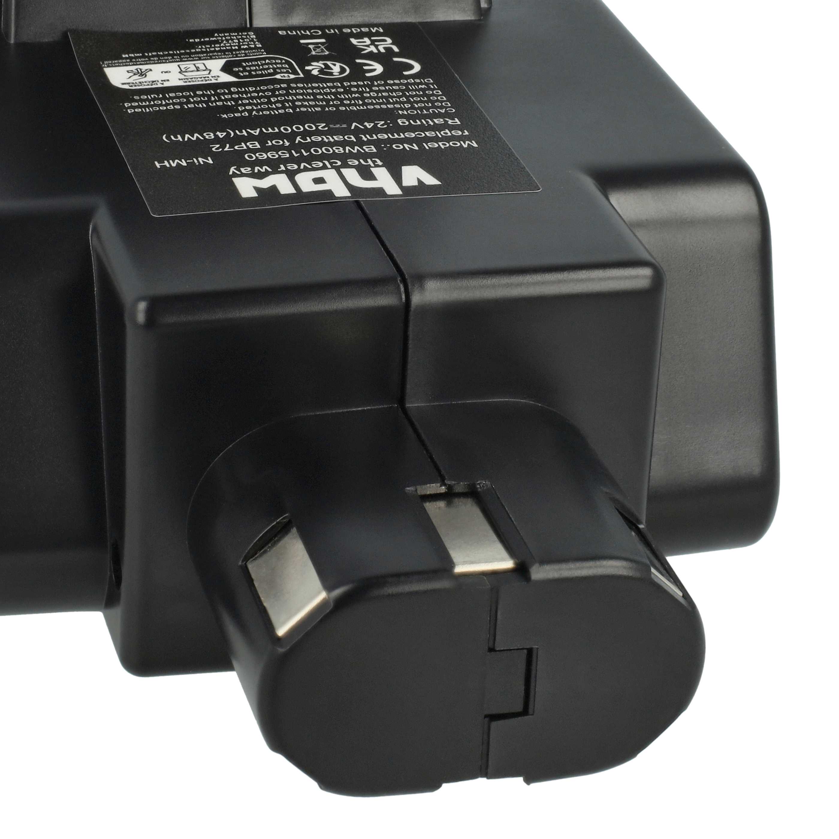 2x Battery replaces Hilti BP72, BP60, 331530, BP40 Electric Power Tool - 2000 mAh, 24 V, NiMH