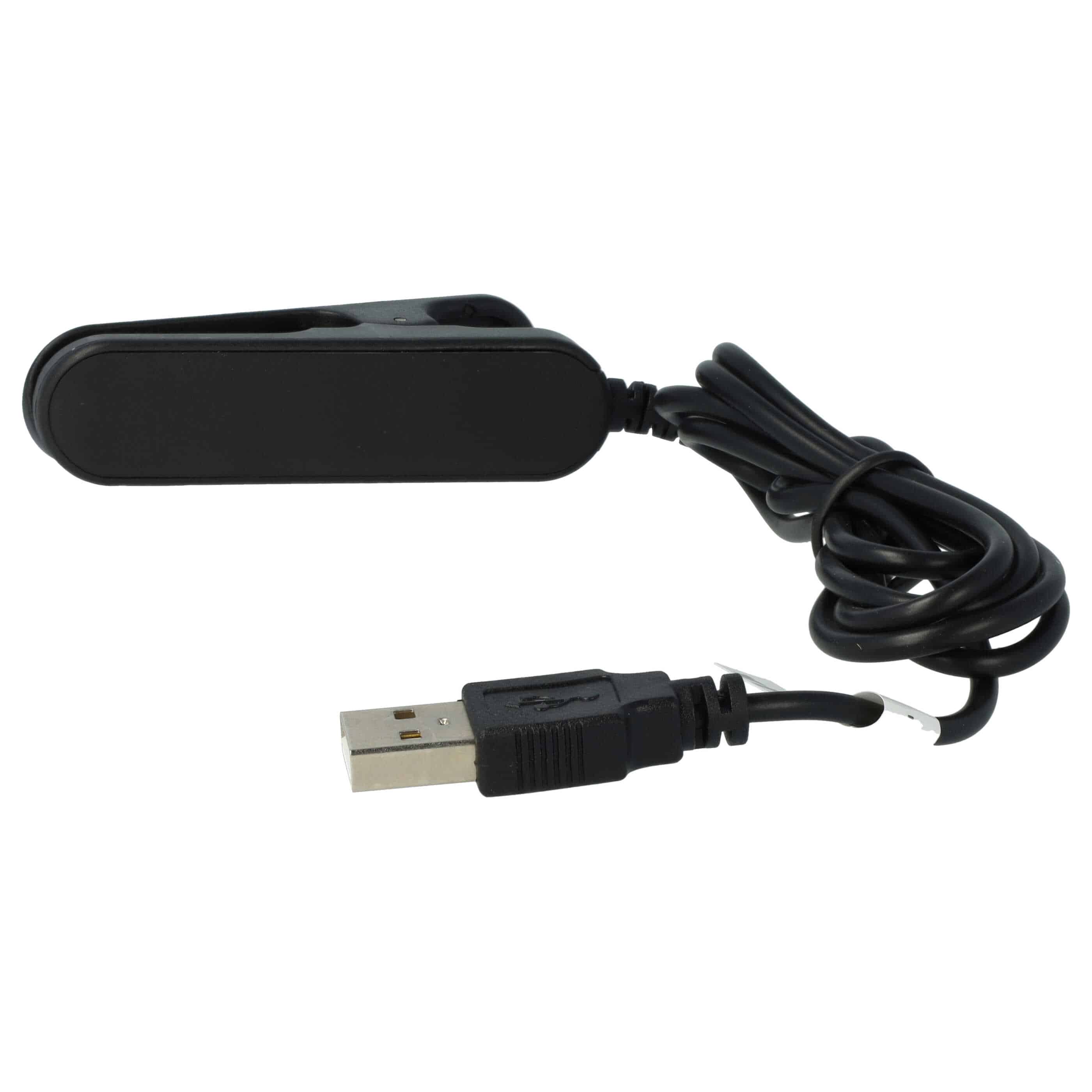 Cable de carga USB para smartwatch Polar V800 - negro 100 cm