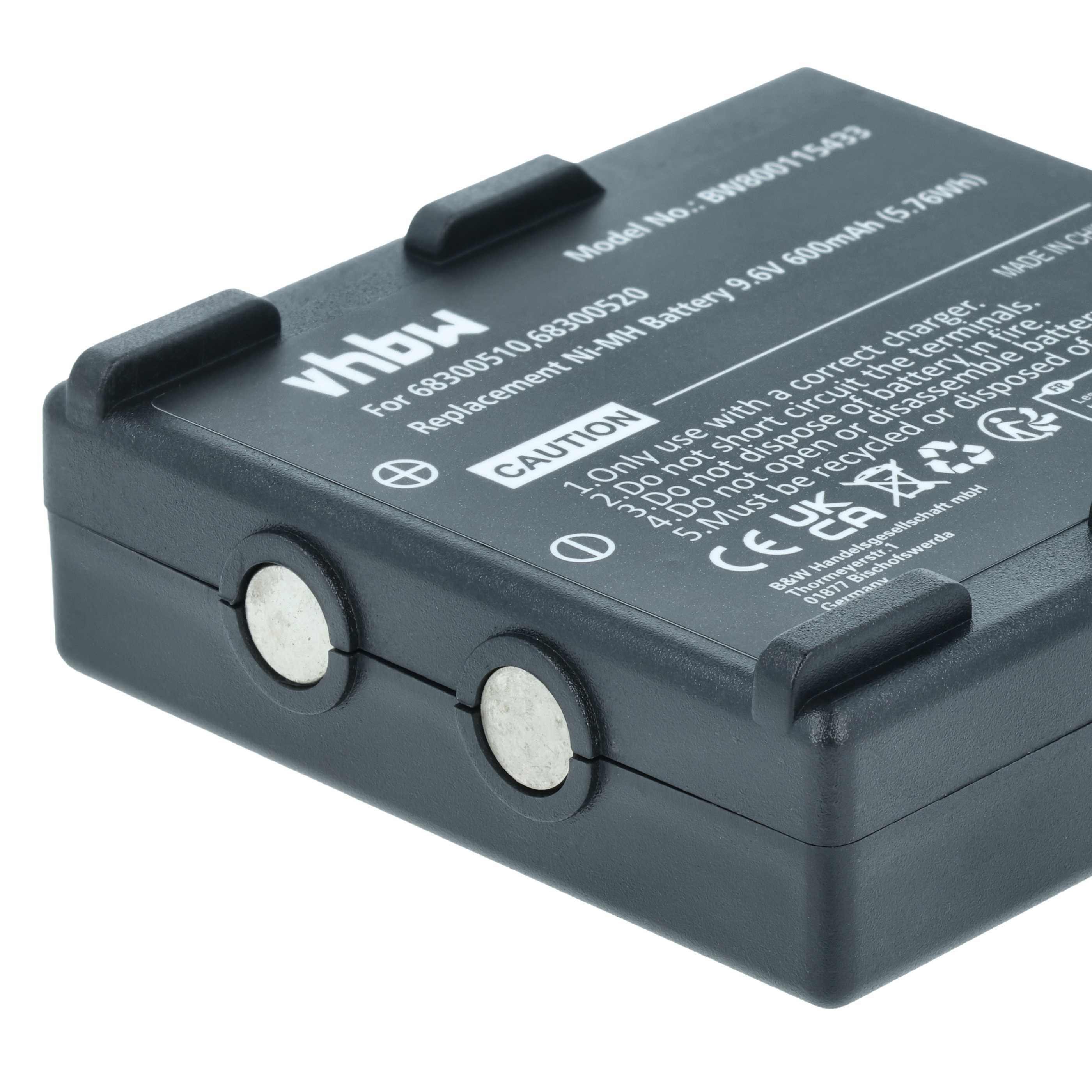 2x Akumulator do zdalnego sterowania zamiennik Abitron 68300510, 68300520, 68300525 - 600mAh 9,6V NiMH