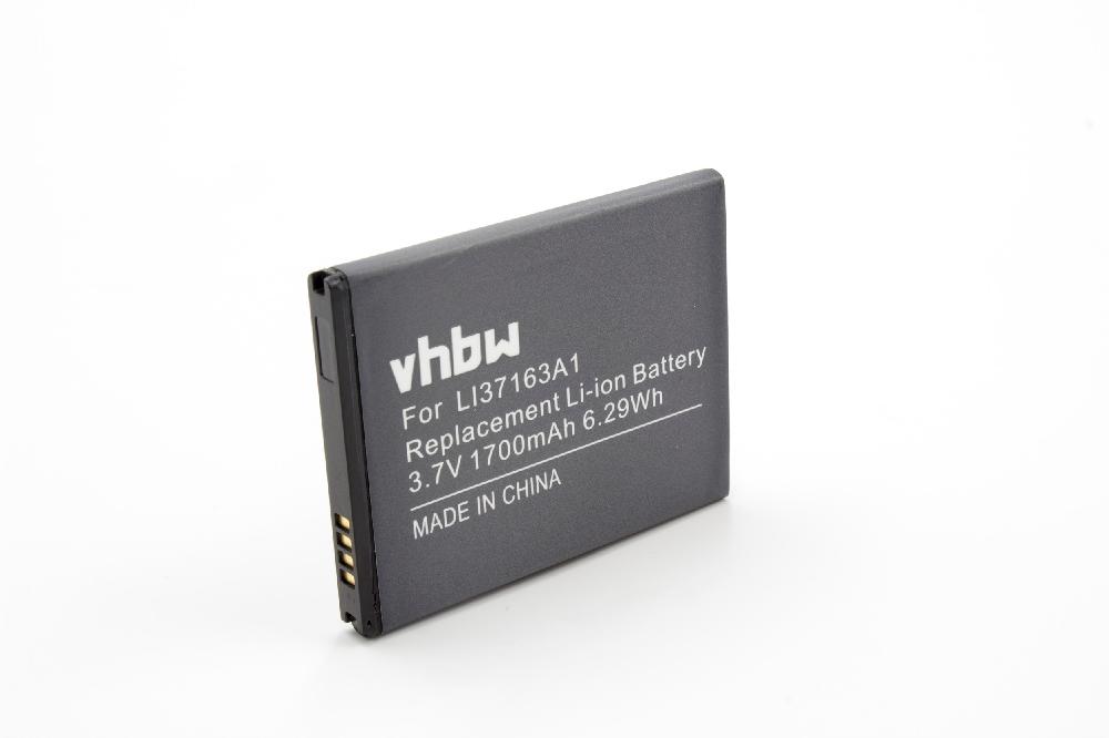 Batterie remplace Hisense LI37163A pour téléphone portable - 1700mAh, 3,7V, Li-ion