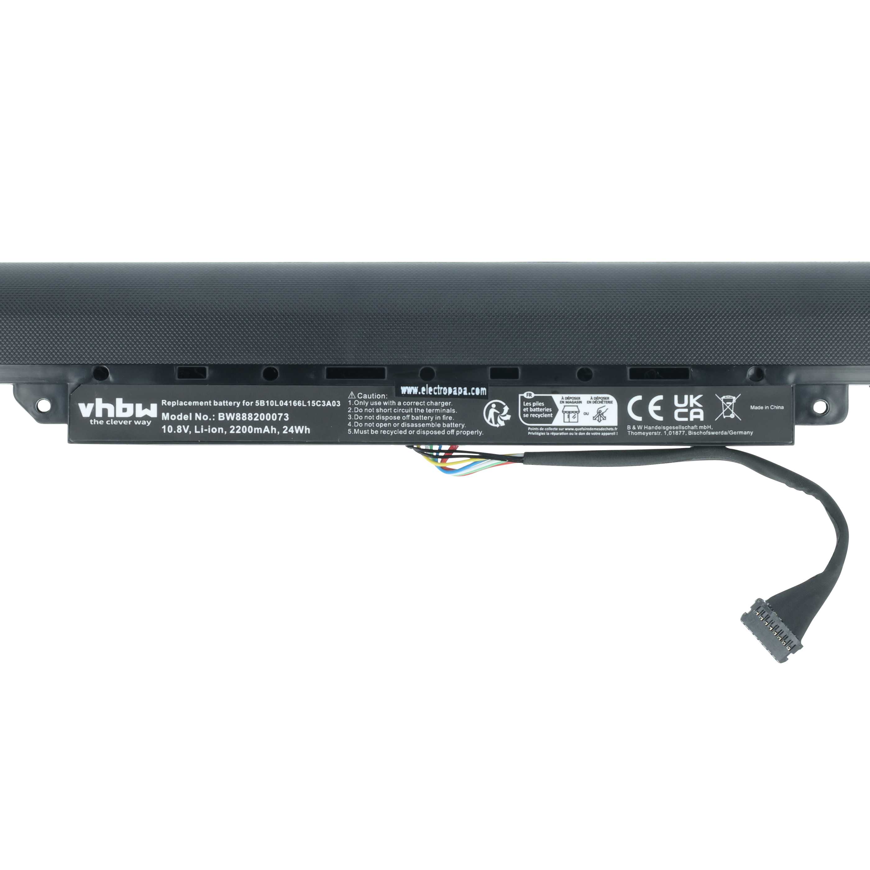 Akumulator do laptopa zamiennik Lenovo 5B10L04215, 5B10L04167, 5B10L04166 - 2200 mAh 10,8 V Li-Ion, czarny