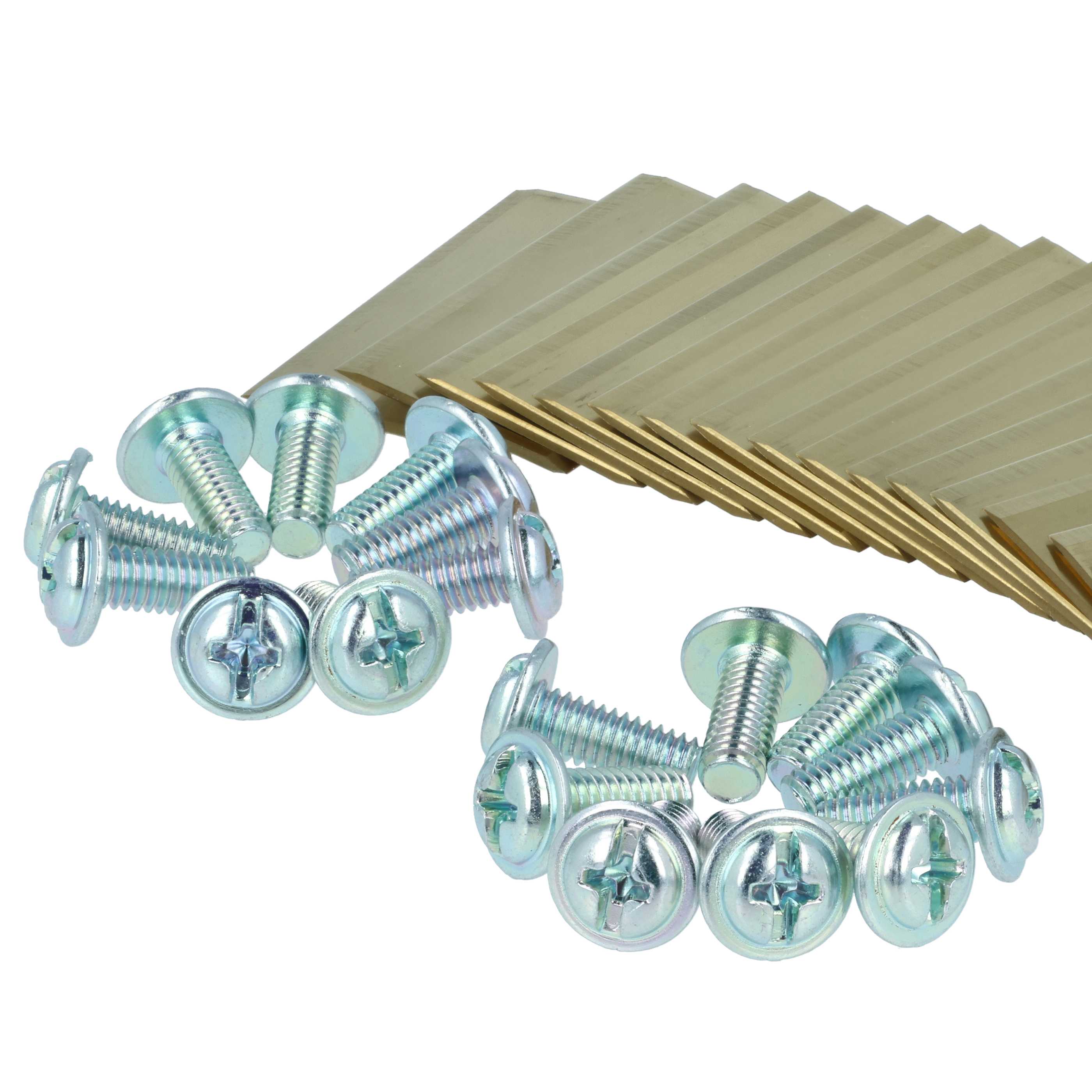 18x Lames pour tondeuse Philips, Scheppach, Worx, Landxcape – Couteaux apatite de titane, Silber Gold
