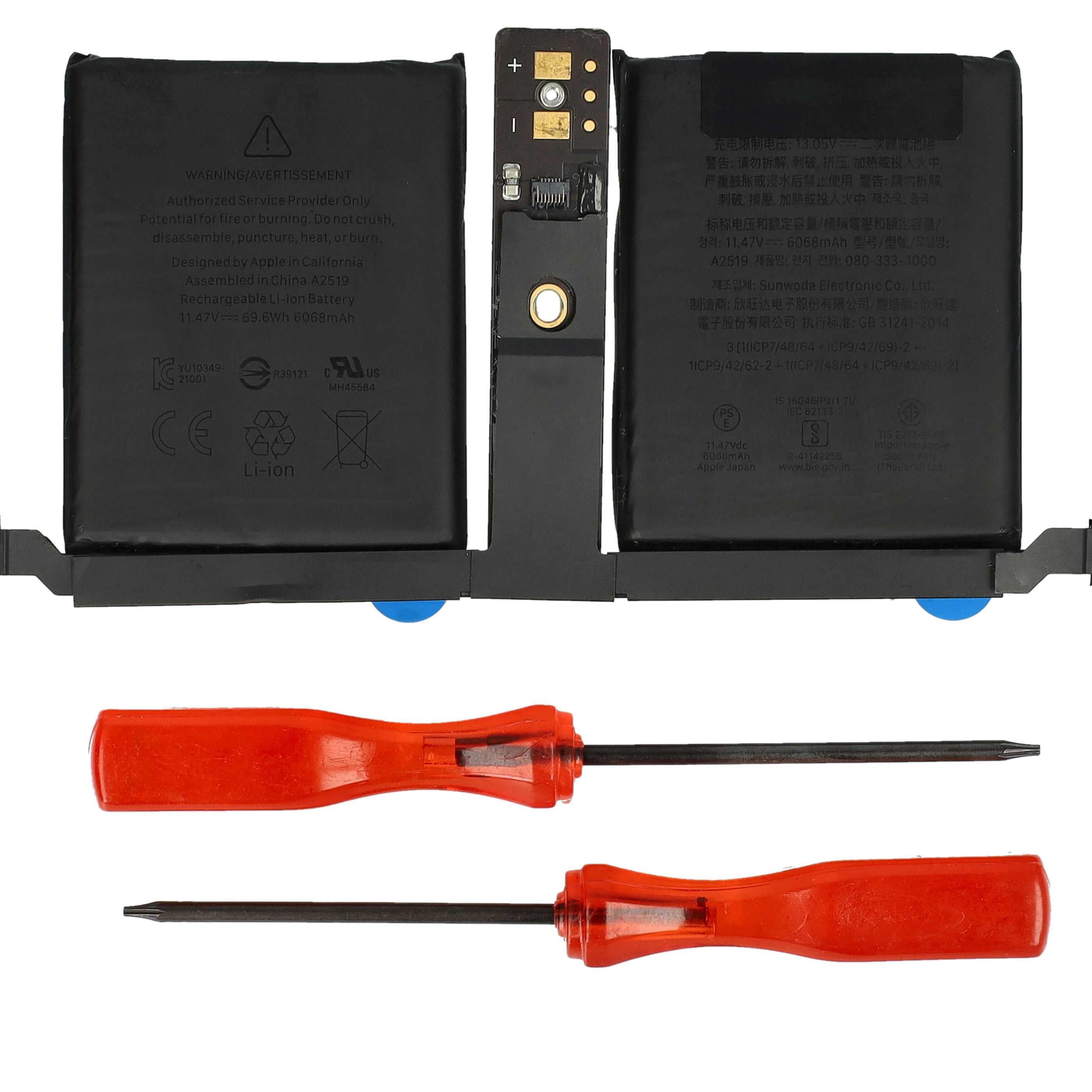 Notebook-Akku als Ersatz für Apple A2519 - 3800mAh 11,74V Li-Polymer, schwarz