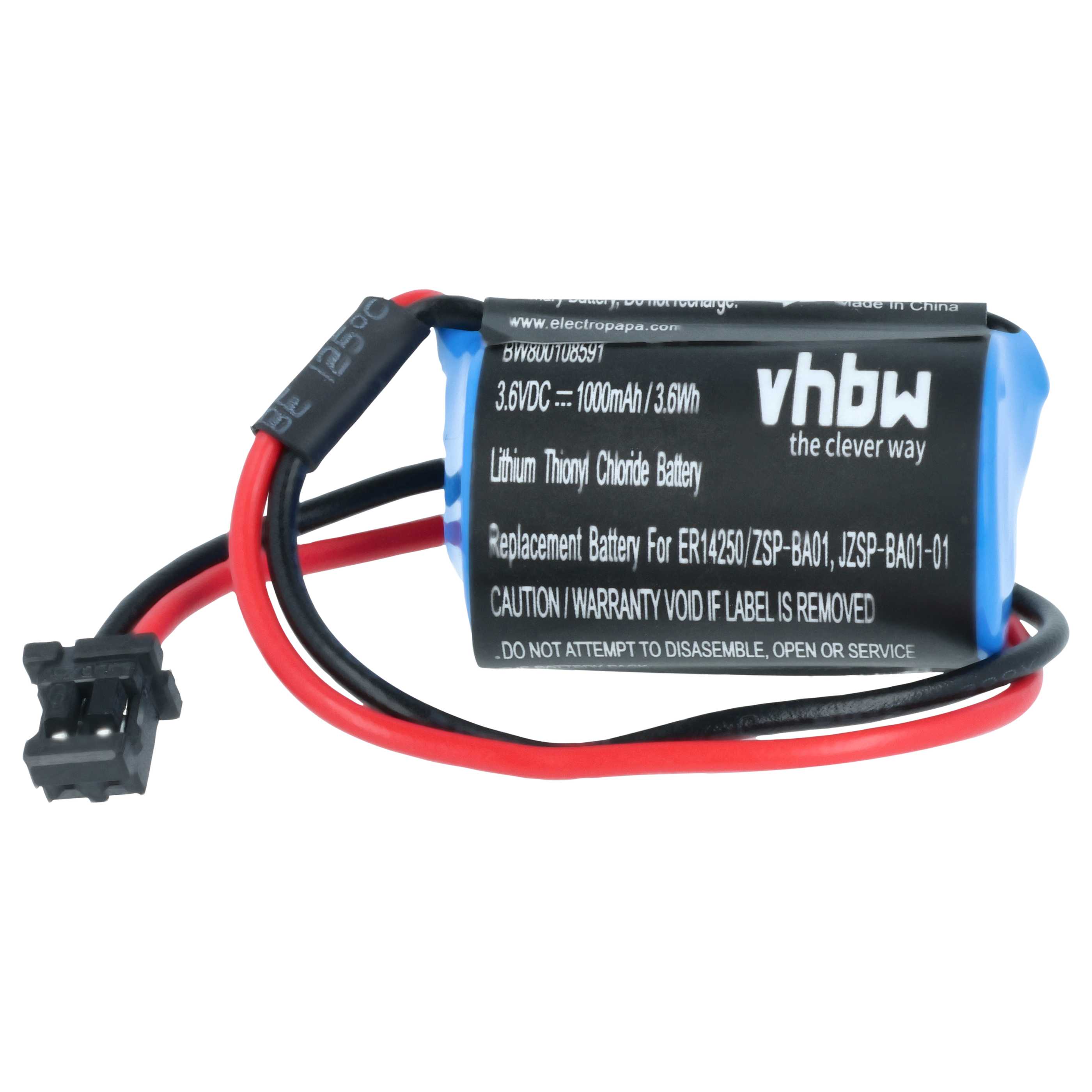 Industrial Controller 2x Battery replaces Omron JZSP-BA01-01, JZSP-BA01 - 1000mAh 3.6V Li-Ion