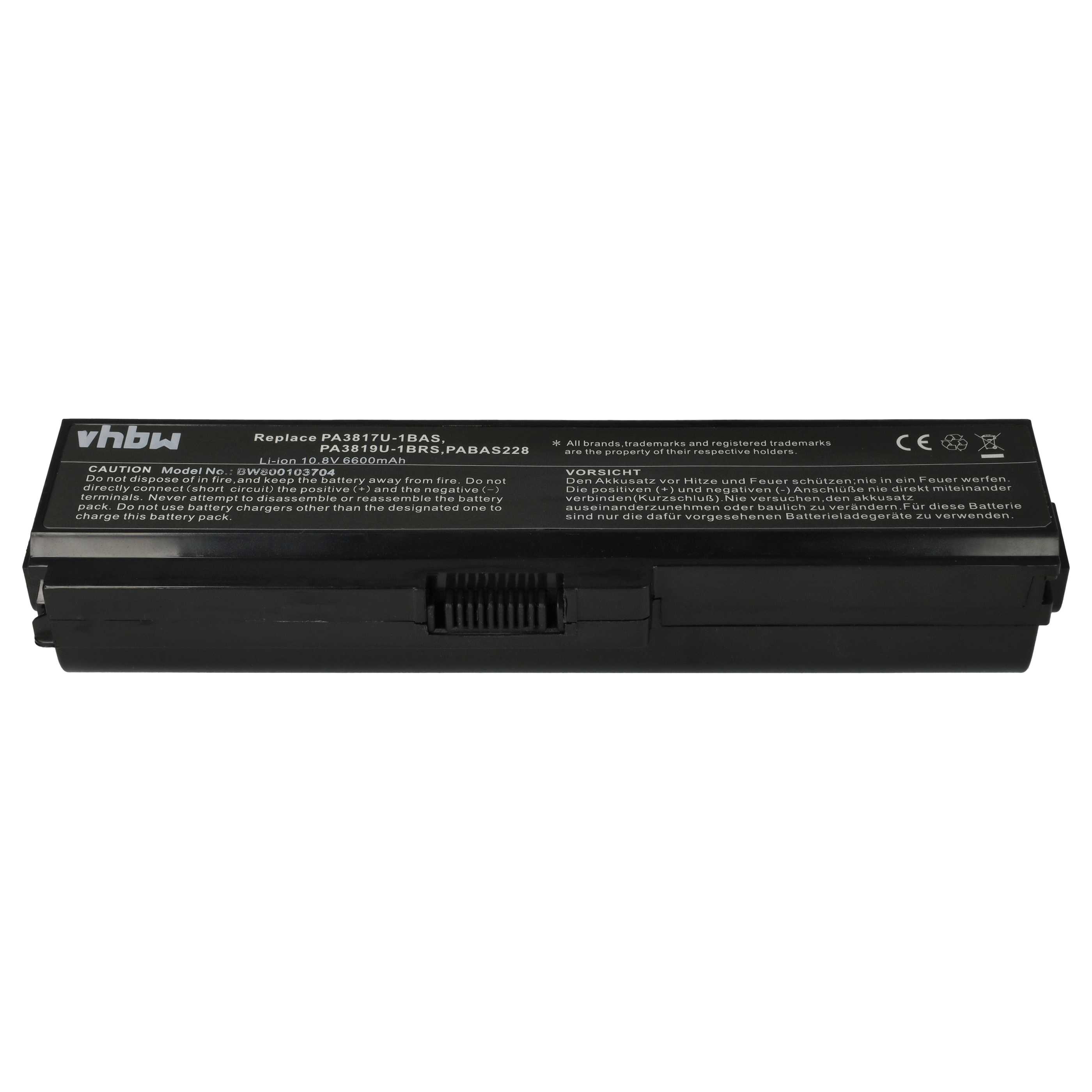 Akumulator do laptopa zamiennik Toshiba PA3817U-1BRS, PA3817U-1BAS - 6600 mAh 11,1 V Li-Ion, czarny