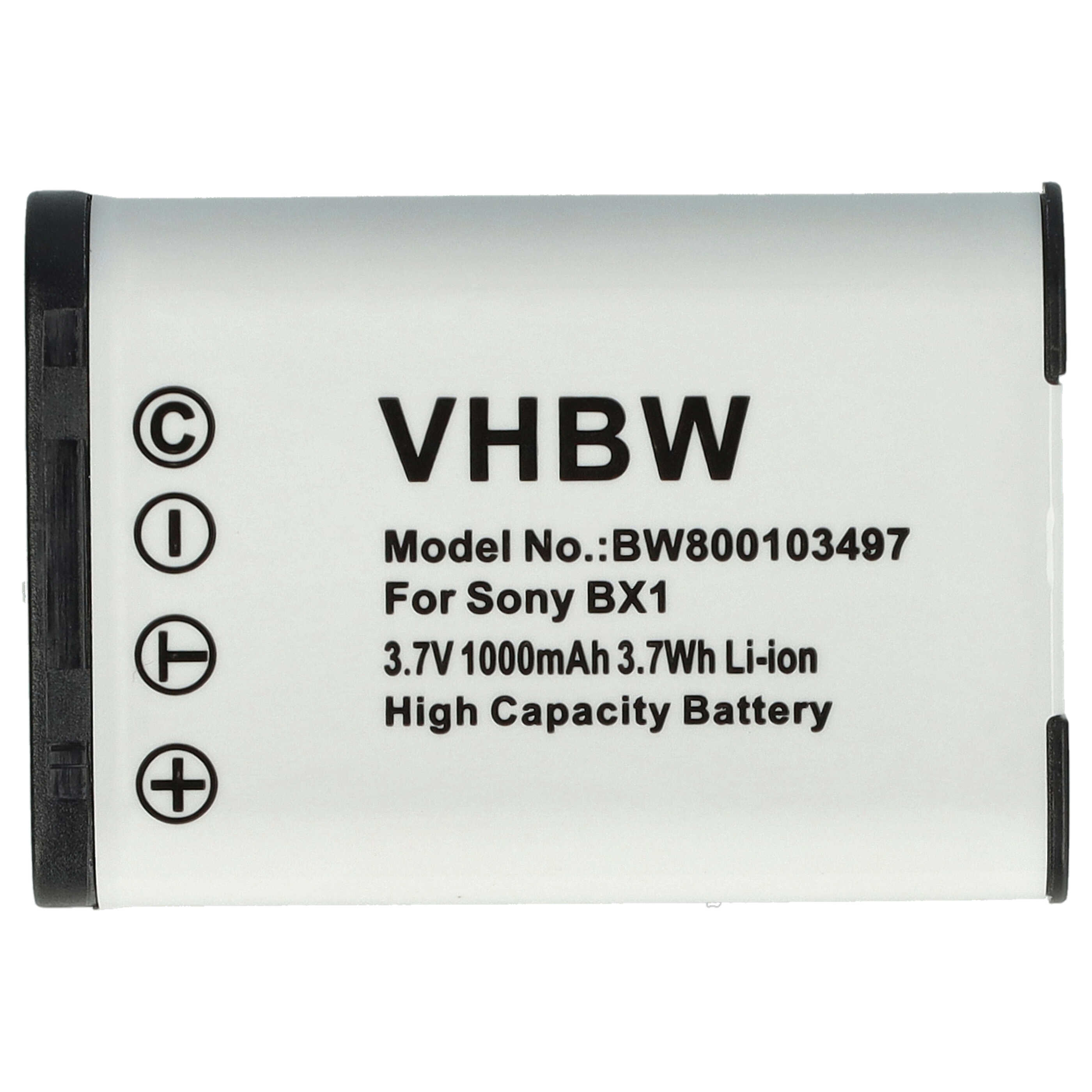 Battery Replacement for Sony NP-BX1 - 1000mAh, 3.6V, Li-Ion
