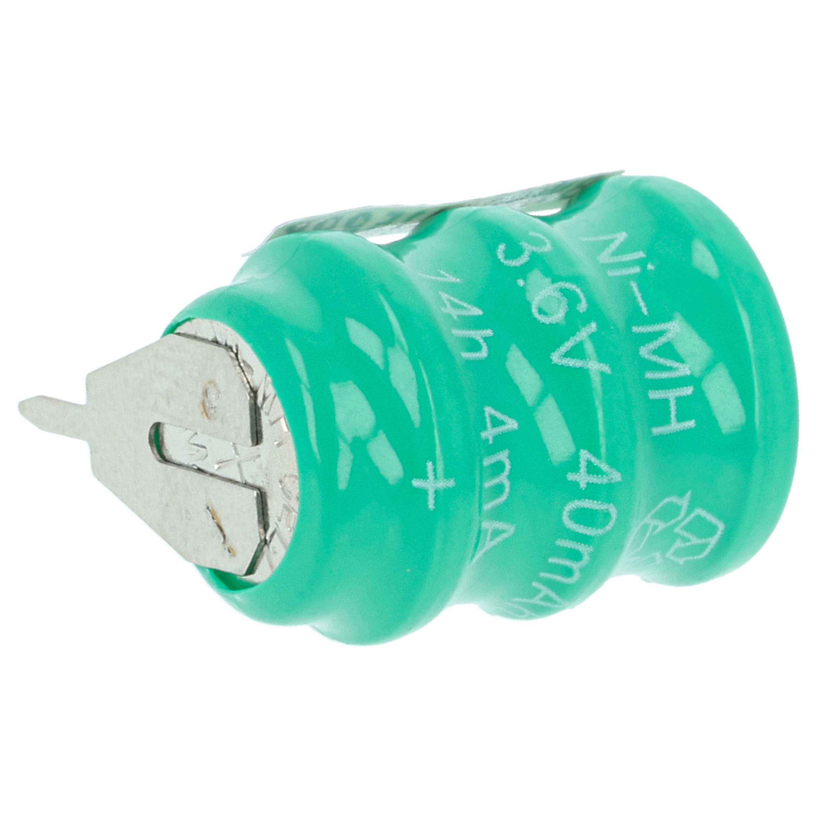 100x Button Cell Battery Type V40H 2 Pins for Model Building Solar Lamps etc. - 40 mAh 3.6 V NiMH