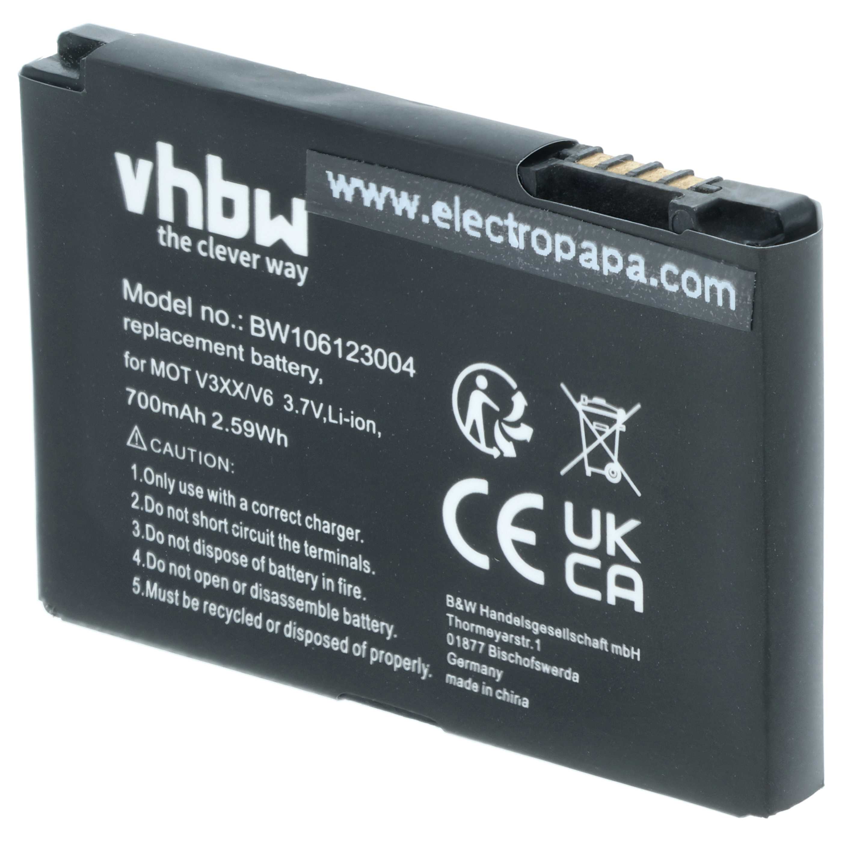 Mobile Phone Battery Replacement for Motorola BZ60 - 700 mAh 3.7 V Li-Ion