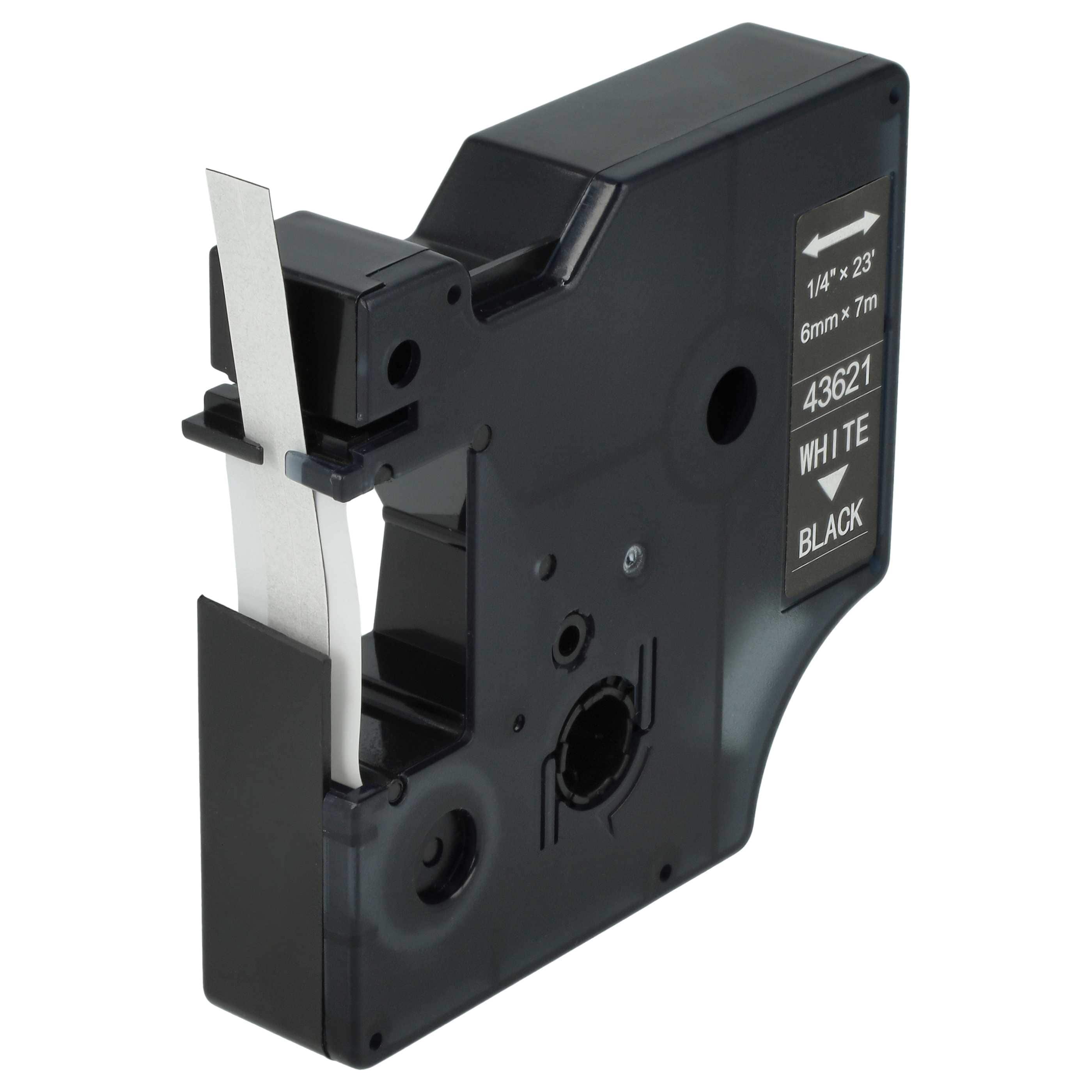 Label Tape replaces Dymo D1, 43621 - 6 mm White to Black