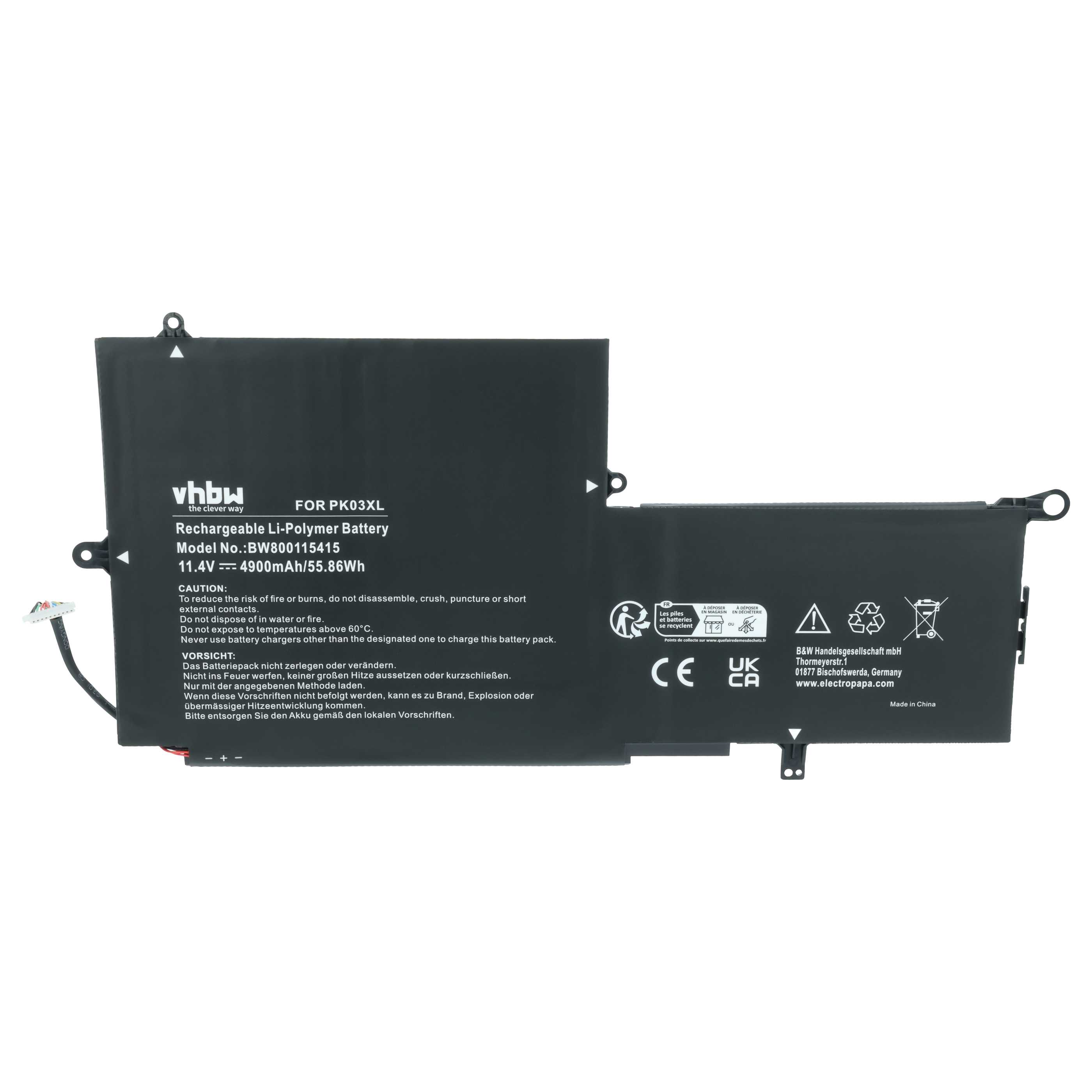 Akumulator do laptopa zamiennik HP 788237-2C2, 788237-2C1, 6789116-005 - 4900 mAh 11,4 V LiPo, czarny