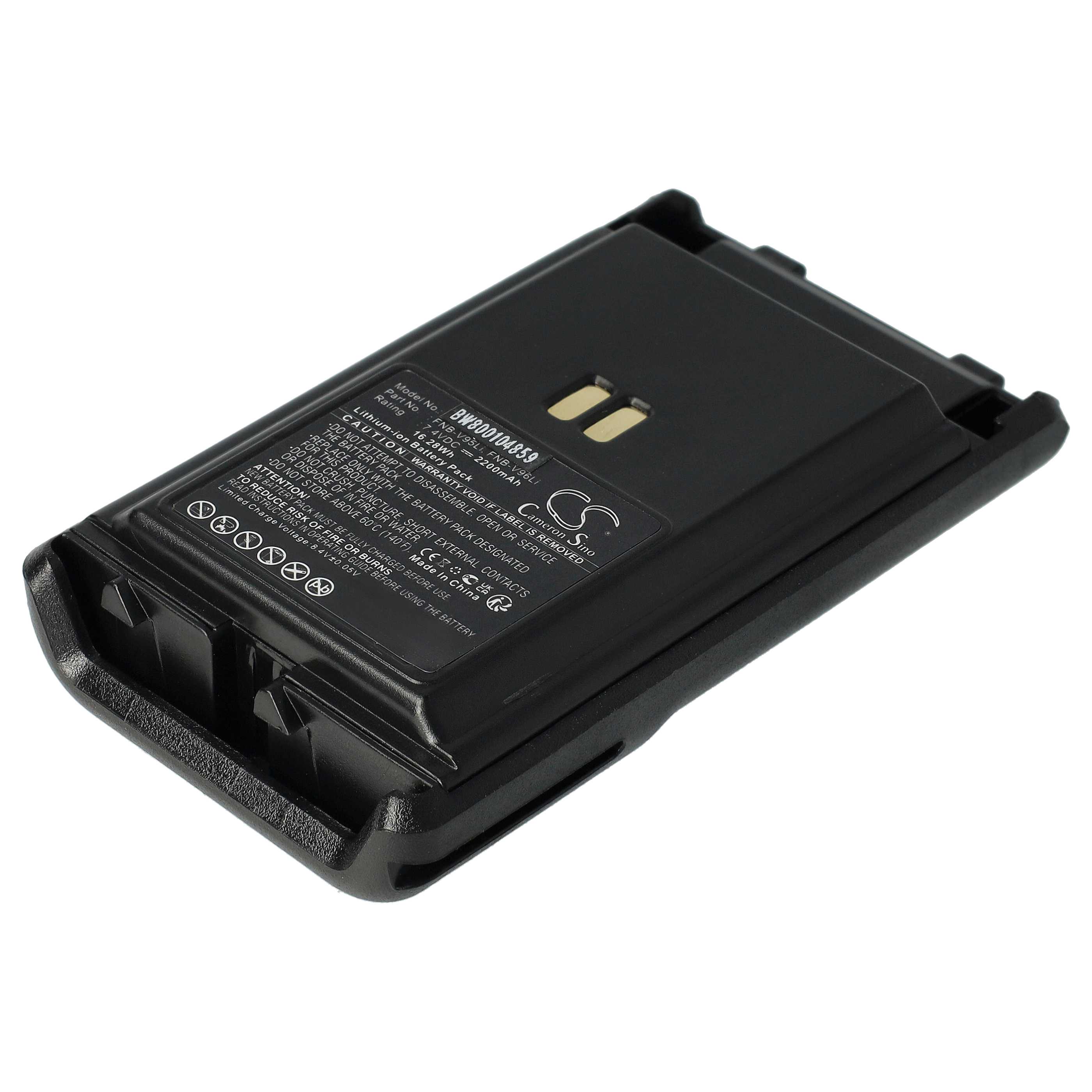Radio 2x Battery replaces Vertex Yaesu FNB-V96, FNB-V95Li, FNB-V96Li, FNB-V95 - 2200 mAh 7.4 V Li-Ion
