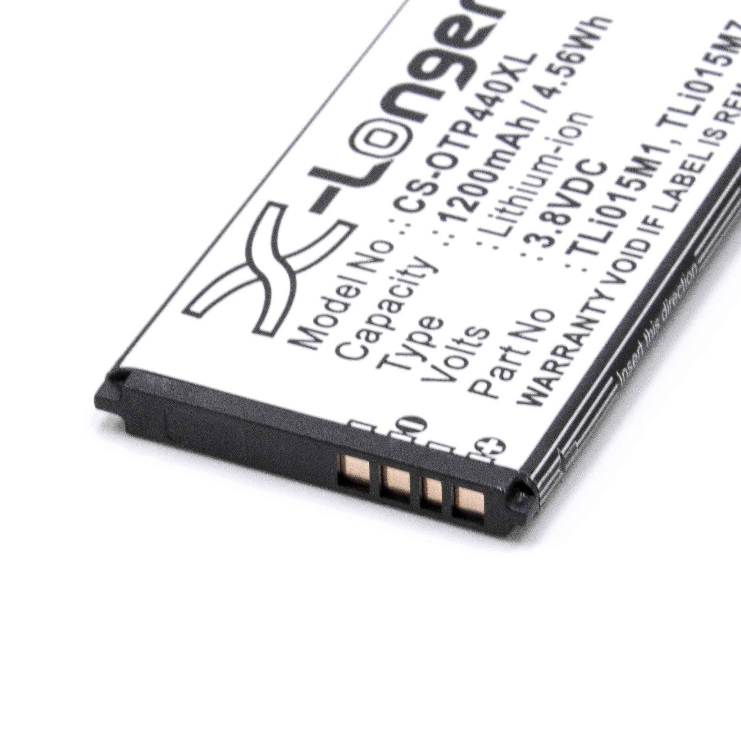 Batteria sostituisce Alcatel TLi015M7, TLi015M1, TLi015MA per cellulare Alcatel - 1200mAh 3,8V Li-Ion