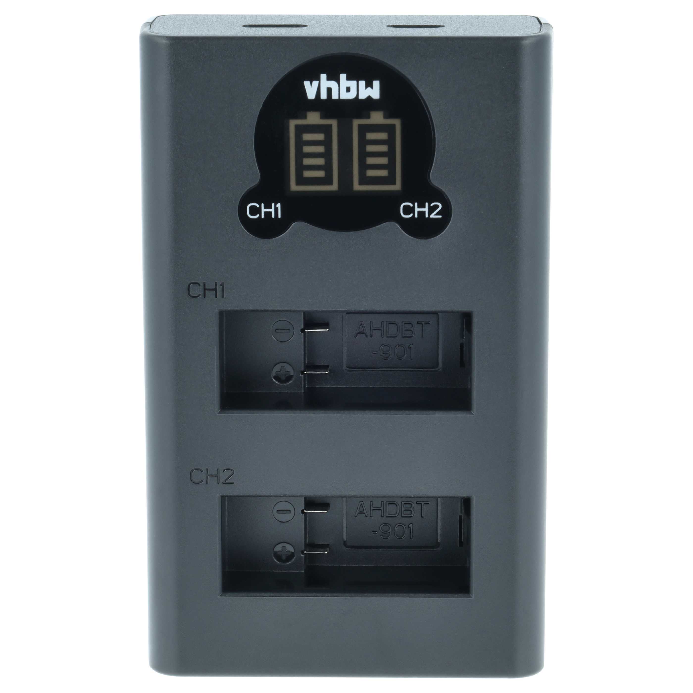Battery Charger Micro-USB + USB-C + Cable USB-C suitable for GoPro Hero 9, 9 AHDBT-901, 10 Digital Camera