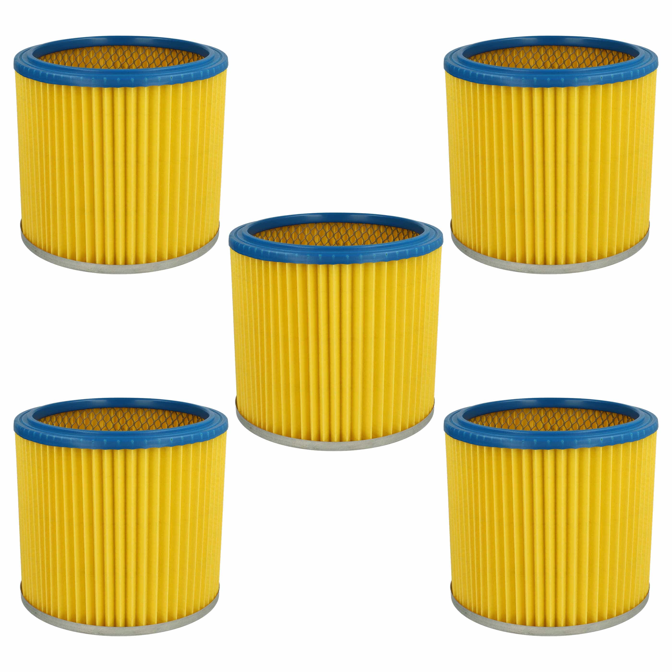 5x Filtro reemplaza Einhell 2351110 para aspiradora LIV, azul / amarillo